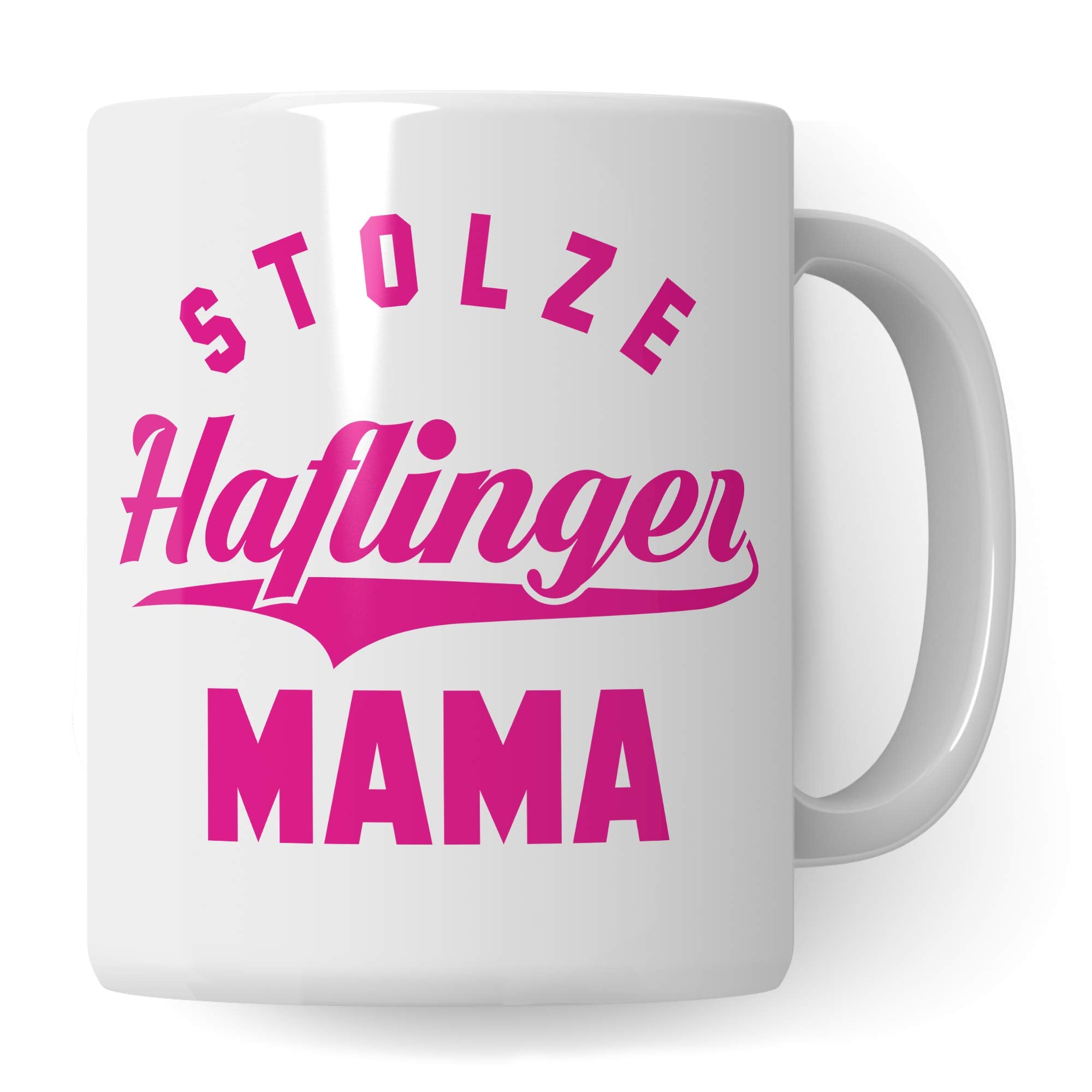 Pagma Druck Haflinger Tasse Geschenk, Reiterin Spruch Becher Pferd Geschenkidee Mädchen, Kaffeetasse Haflingerpferd Rasse Reiten (Weiß/Weiß)