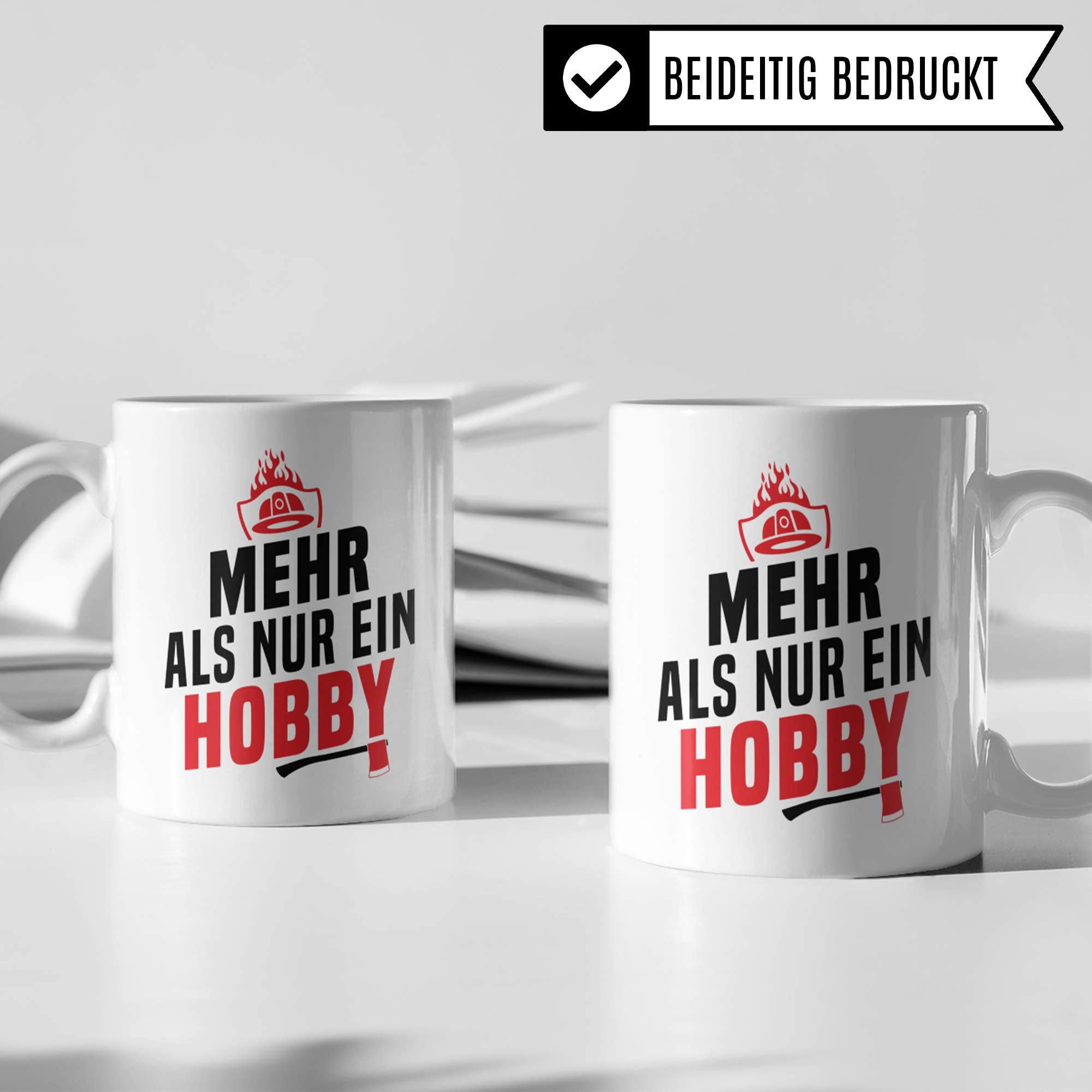 Pagma Druck Feuerwehr Tasse Geschenk, Feuerwehrmann Spruch Becher Geschenkidee, Freiwillige Feuerwehr Kaffeetasse Feuerwehrler (Weiß/Weiß)