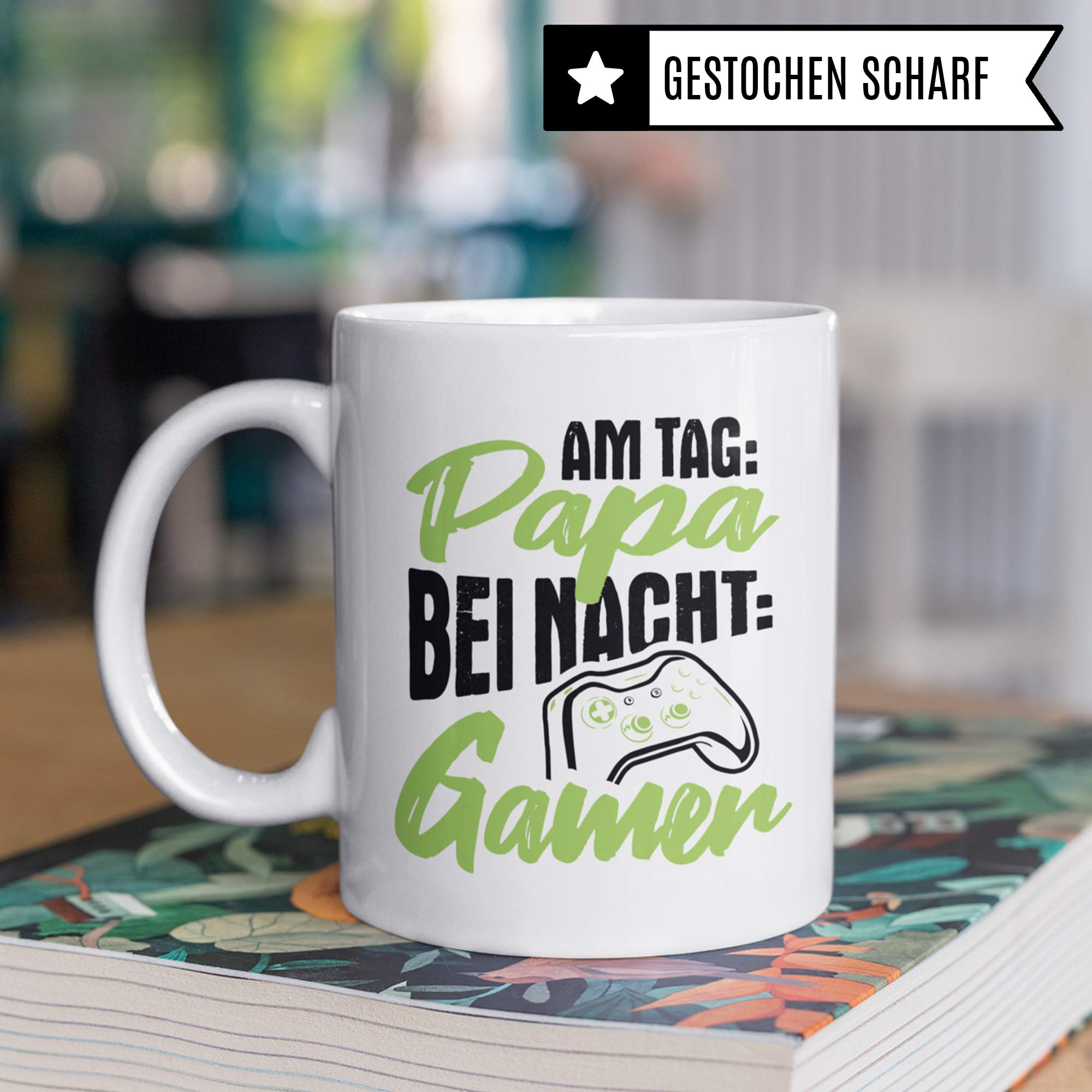 Pagma Druck Gamer Tasse Papa, Zocken Geschenke Vater, Kaffeetasse Gaming Zocker Computerspiele Konsole, Controller Becher, Gaming Tasse Familie Vatertag lustig