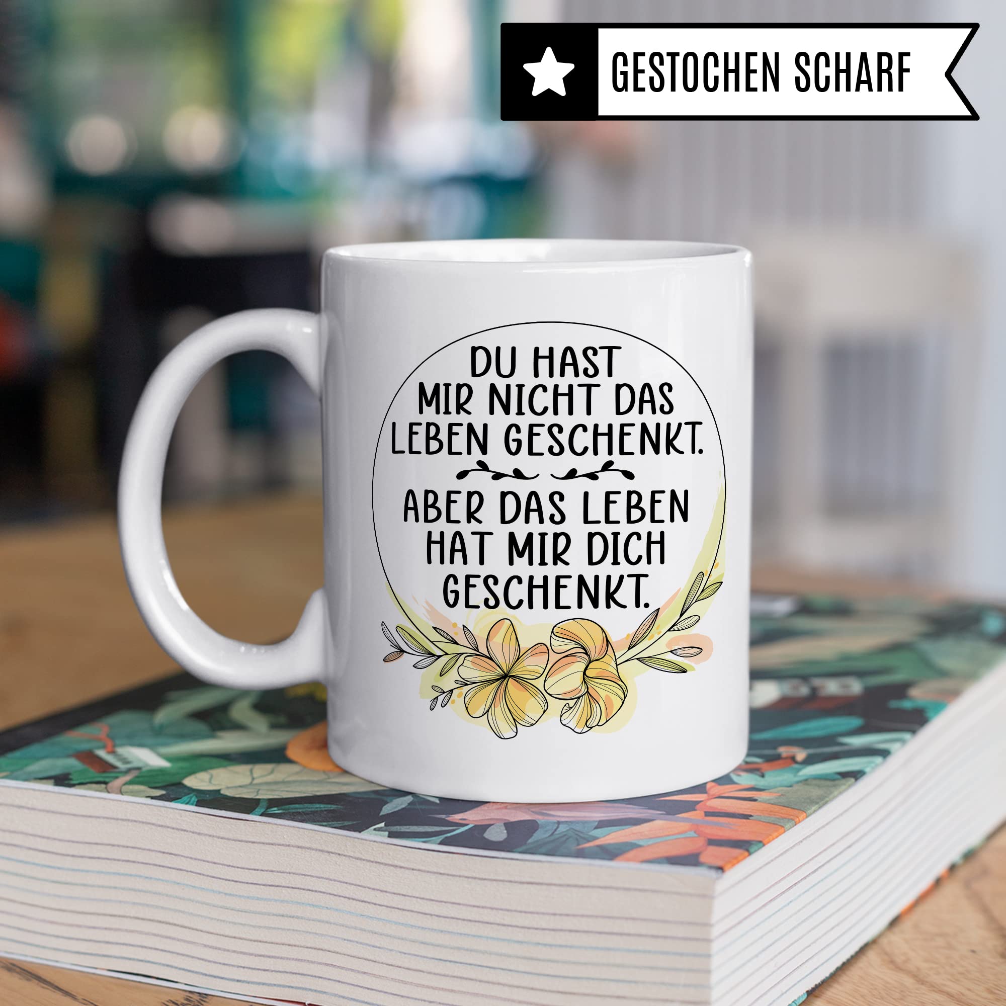 Tasse Pflegemama Geschenk, Das Leben hat mir dich geschenkt Geschenkidee Pflegemutter Tasse mit Spruch Kaffee-Becher Kaffeetasse Stiefmutter Ziehmutter Ersatzmama