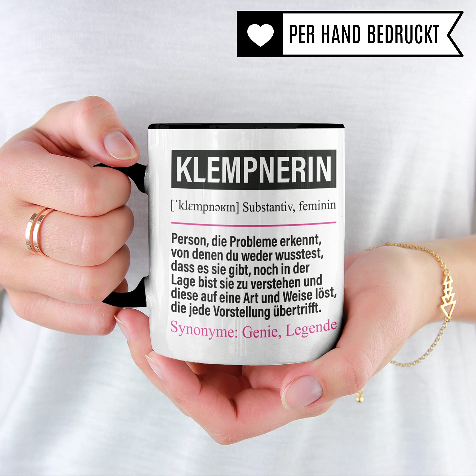 Klempnerin Tasse lustig, Klempnerin Geschenk Beruf, Spruch Installateurin Geschenkidee, Kaffeetasse Beruf Klempnerei Kaffeebecher Teetasse Becher