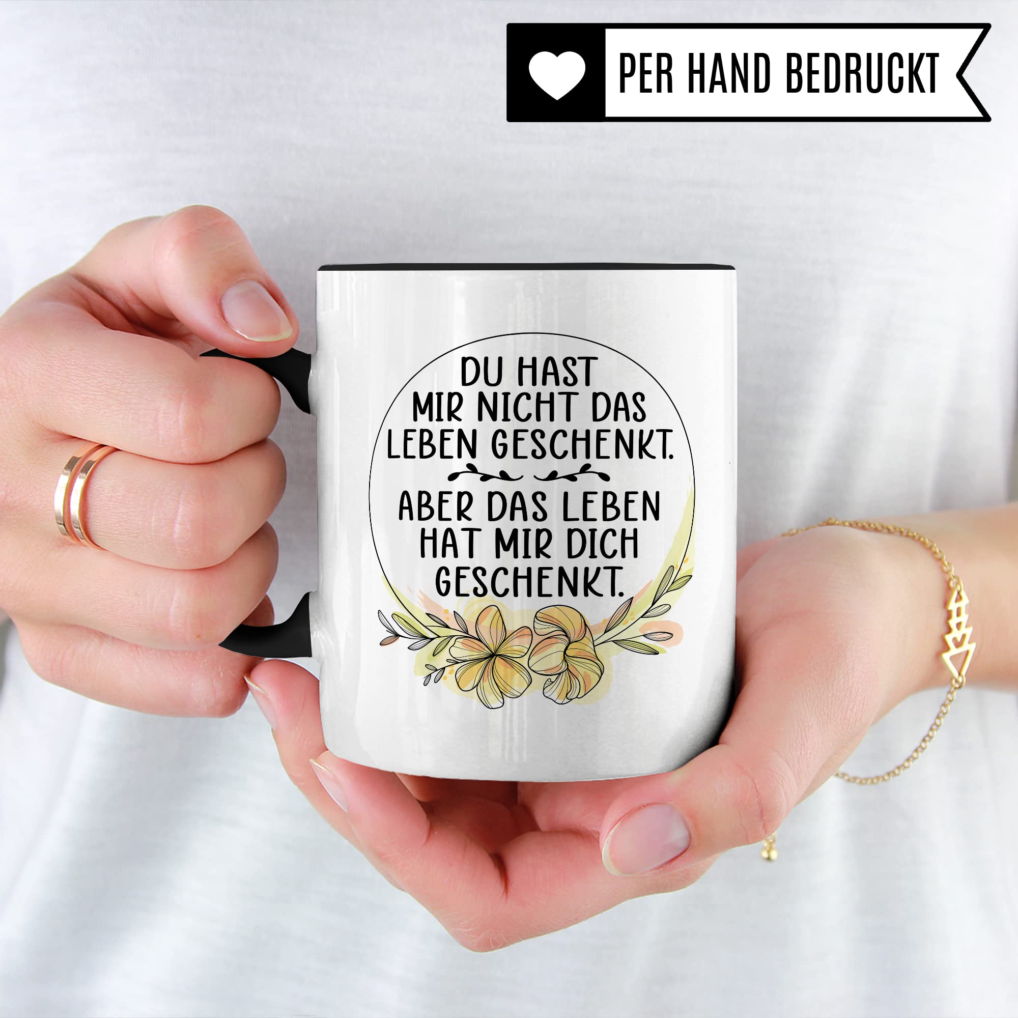 Tasse Pflegemama Geschenk, Das Leben hat mir dich geschenkt Geschenkidee Pflegemutter Tasse mit Spruch Kaffee-Becher Kaffeetasse Stiefmutter Ziehmutter Ersatzmama