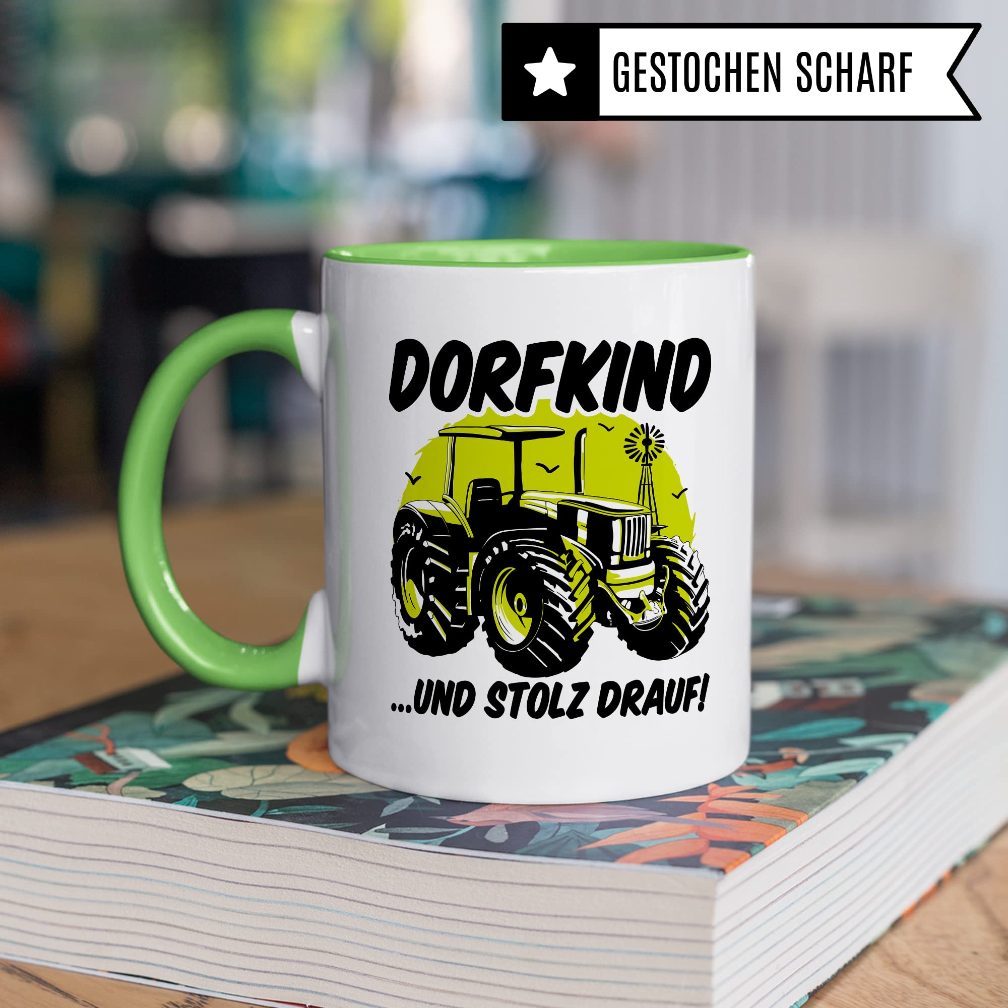 Tasse Dorfkind Geschenk, DORFKIND…UND STOLZ DRAUF Geschenkidee Dorfkinder Kaffeetasse mit Spruch lustig Kaffee-Becher Teetasse ländlich Humor Witztasse