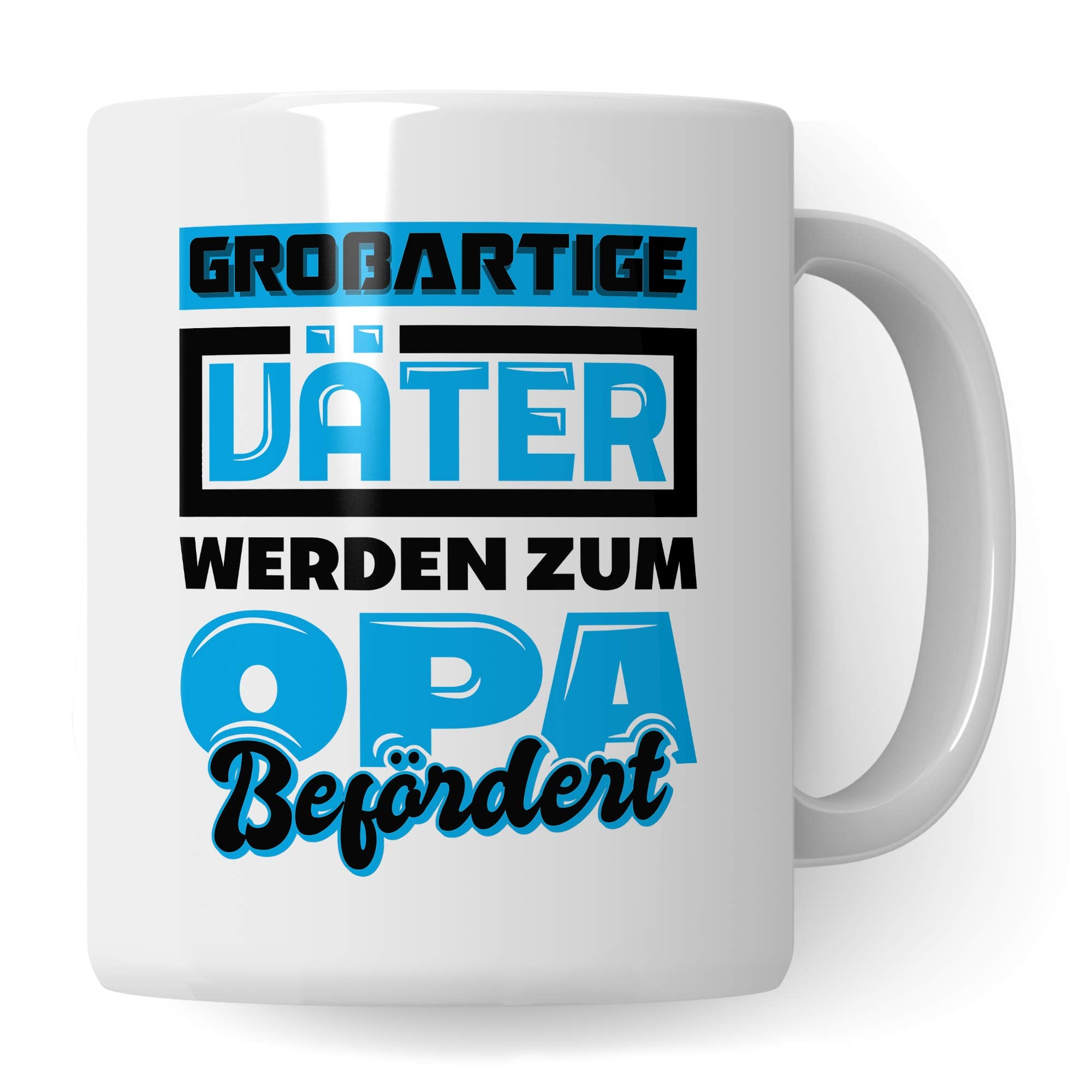 Pagma Druck Großartige Väter Werden zum Opa befördert Tasse, Geschenk für Großväter zum Enkel Geburtstag, Opi Spruch Becher Geschenkidee, Kaffeetasse für Opas