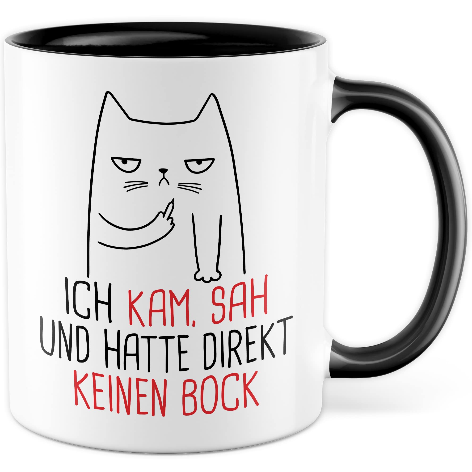 Tasse Humor Geschenk, Ich kam sah und hatte direkt kein Bock Geschenkidee Kaffee-Becher Kaffeetasse Tasse mit Spruch lustig Witztasse Teetasse Humorvoll