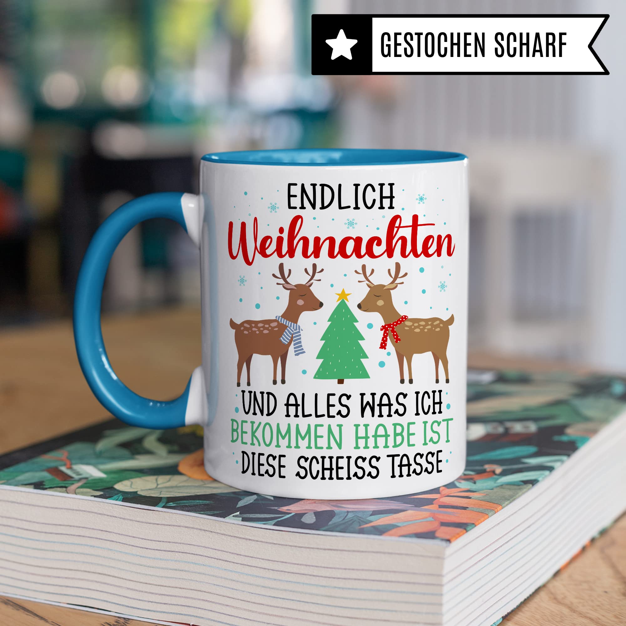 Weihnachten Tasse Geschenk Kaffeetasse Geschenkidee Humor Weihnachtstasse Sarkasmus Kaffee-Becher witziger Geschenkartikel Endlich Weihnachten alles was ich bekomm ist diese scheiß Tasse Spruch
