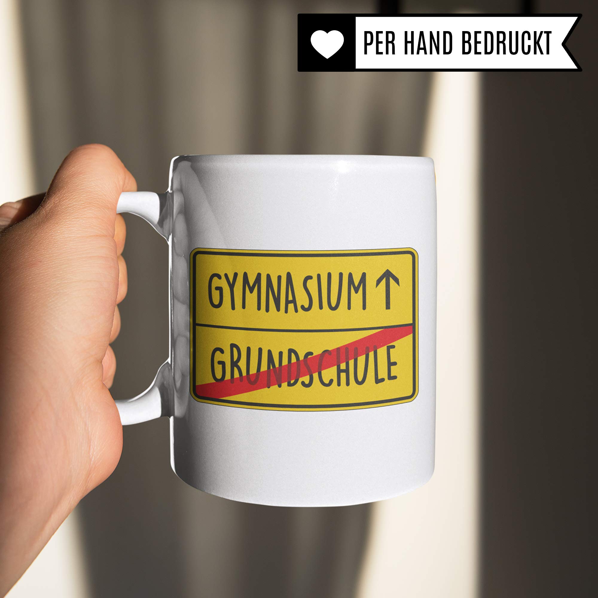 Pagma Druck Tasse Übertritt Gymnasium, Grundschule Gymnasium Übergang Geschenk, Becher Geschenkidee 5. Klasse Gymnasiast, Kakaobecher Schule Schüler