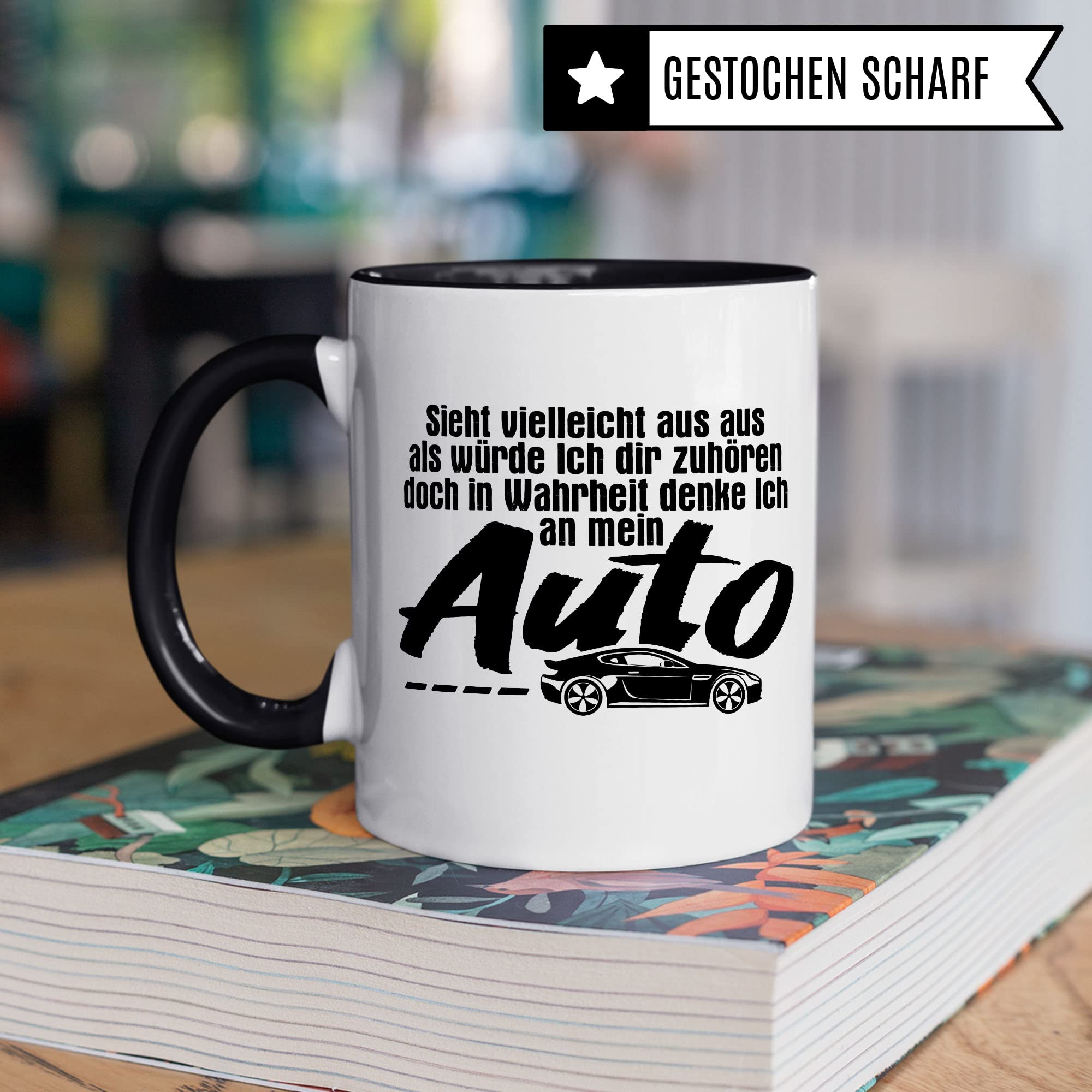 Auto Tasse Geschenk für Autoliebhaber Autoschrauber Männer Autofan Auto-Tuner Kaffeetasse Tuning Geschenke für Ihn KFZ Autoverrückt Geschenkidee