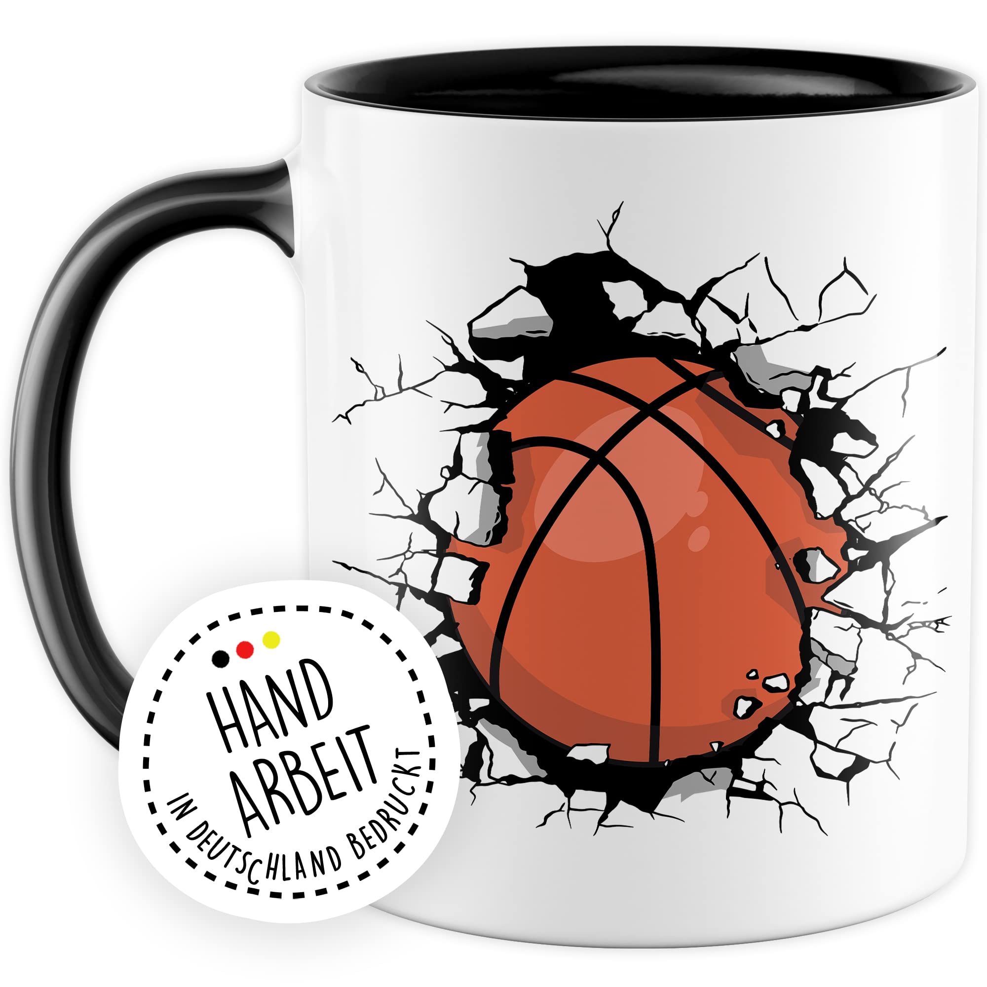 Tasse Basketball Geschenk Kaffee-Becher Geschenkidee Basketballspieler Kaffeetasse mit Motiv Basketballer NBA Teetasse Becher Sport Basketball-Fan