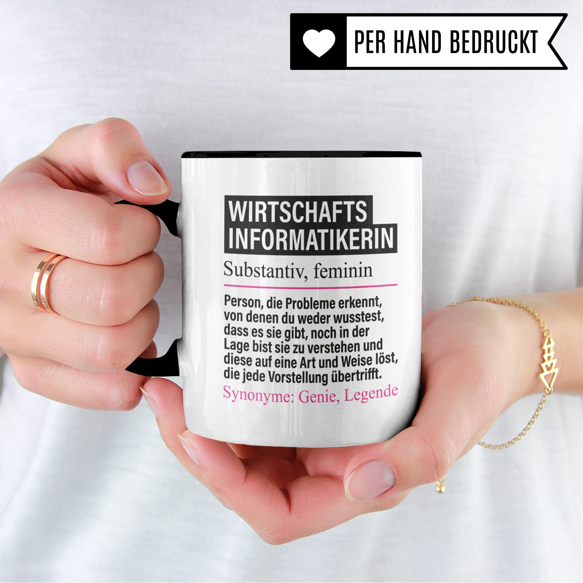 Tasse Wirtschaftsinformatikerin lustig, Wirtschaftsinformatikerin Geschenk Beruf, Spruch Kaffeebecher Wirtschaftsinformatik Geschenkidee, Beruf IT Kaffee-Tasse Teetasse Becher