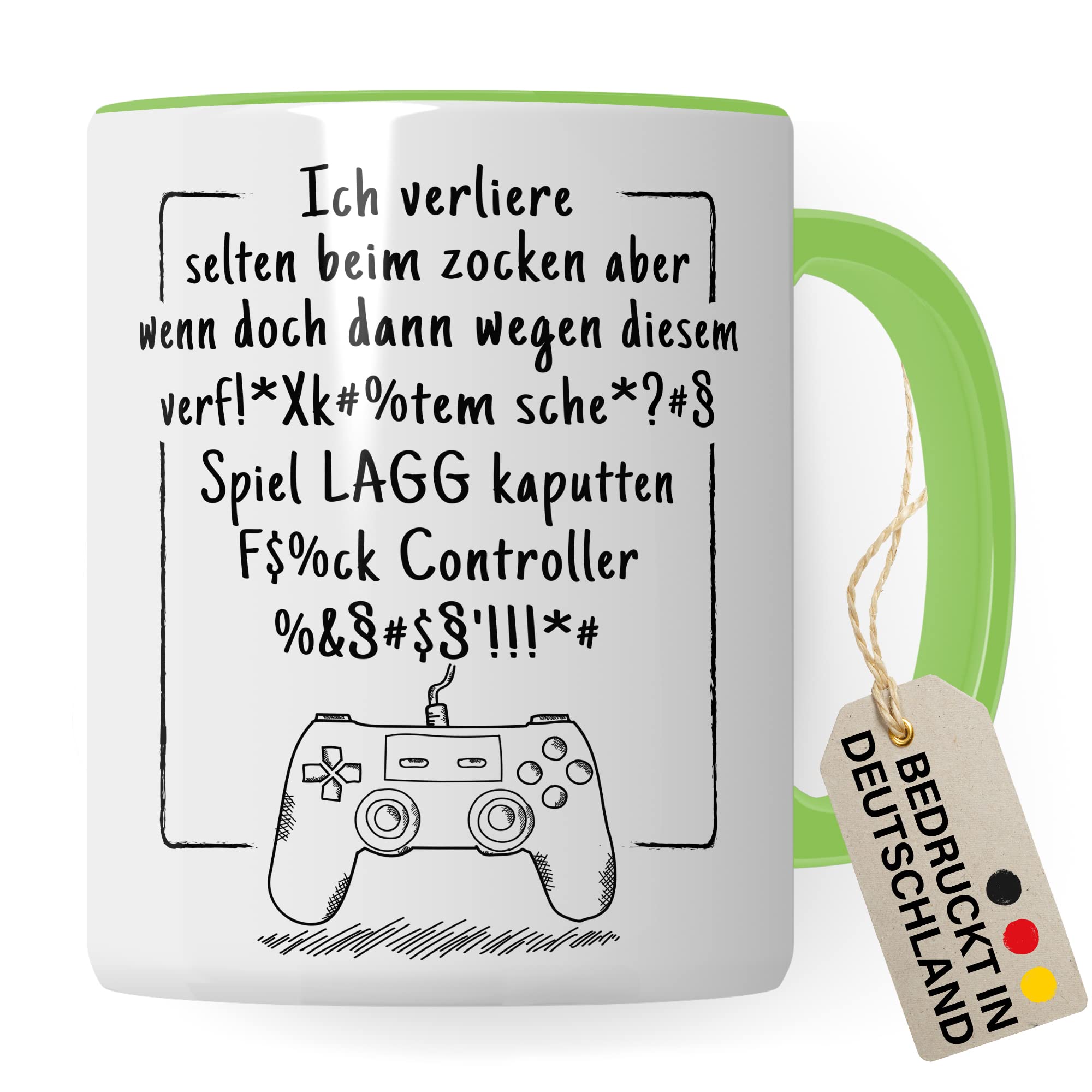 Tasse Gamer Witz lustiger Gaming Kaffee-Becher Zocker Kaffeetasse Controller Spruch Teetasse Nerd Geschenkidee Computer-Spiele Geschenk