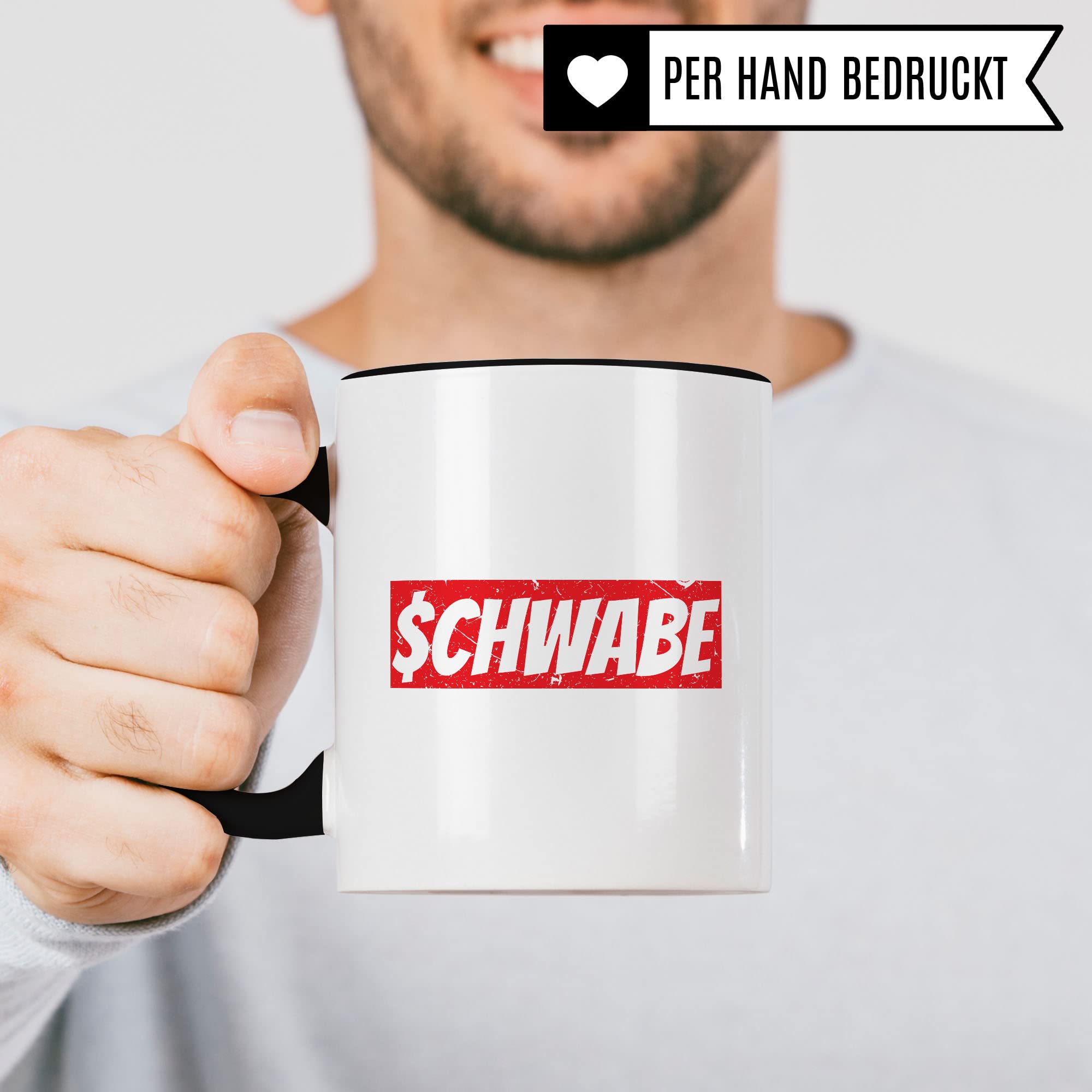 Schwabe Tasse Geschenkidee Humor Witz Kaffeetasse Geschenk für Schwaben Schwabin Kaffeebecher Bayern Becher