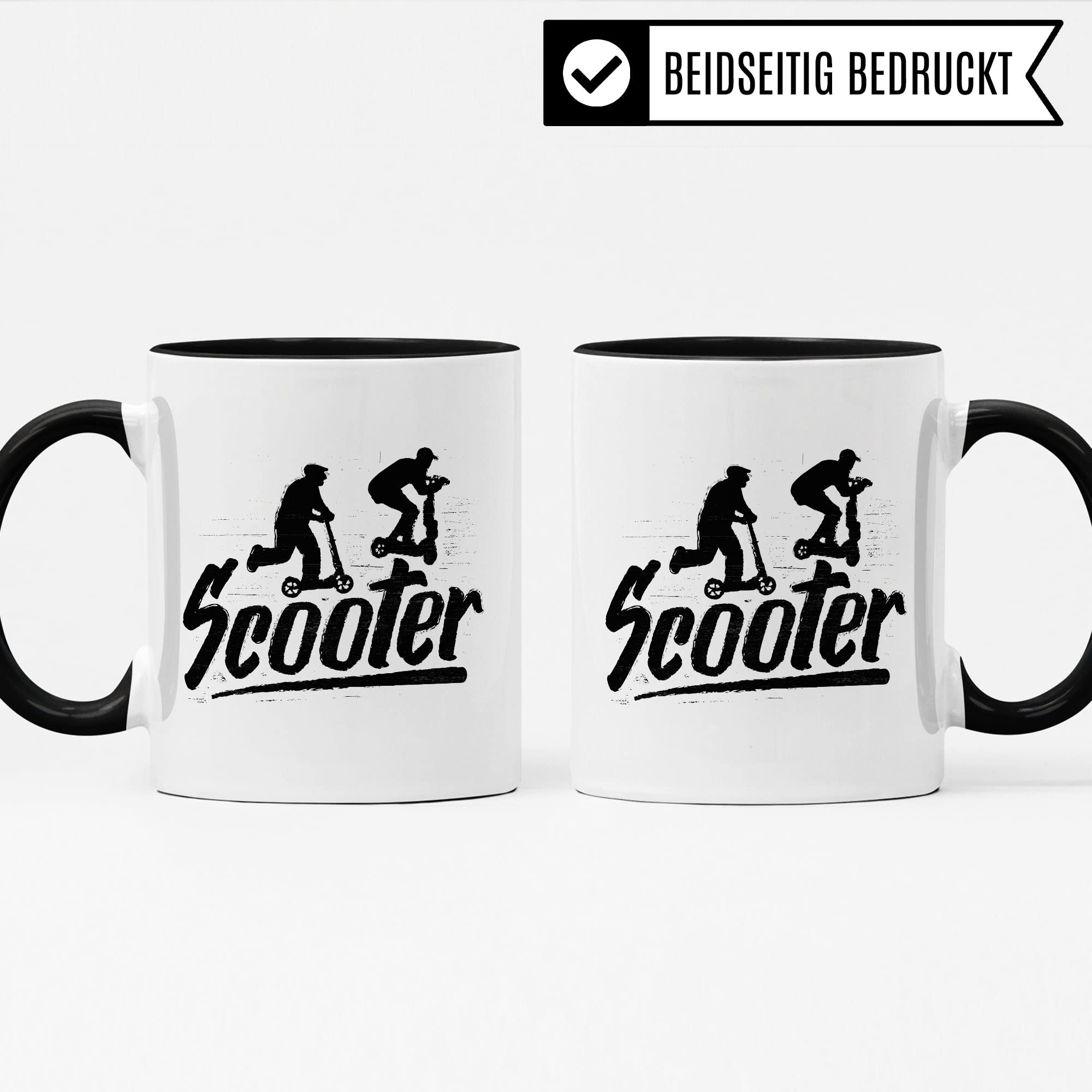 Scooter Tasse Geschenkidee Stuntscooter Kaffeetasse Geschenk für Scooterfahrer Kaffeebecher Roller Becher