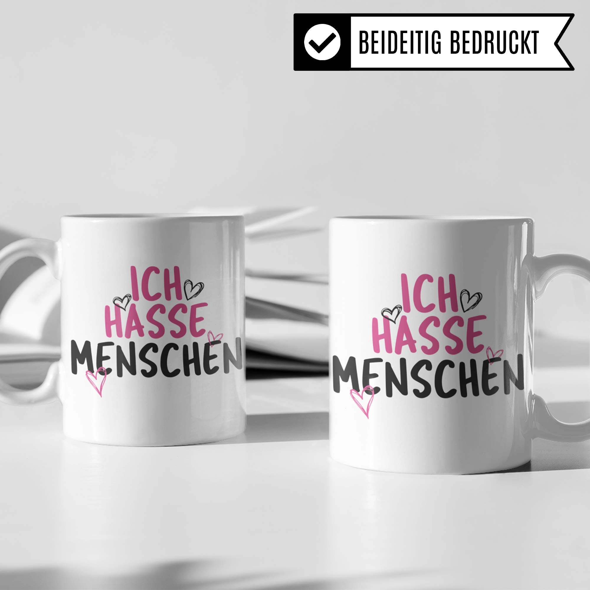 Pagma Druck Ich Hasse Menschen Tassen Geschenk, Tasse lustig Geschenkidee, Kaffeetasse Introvertiert Geschenkidee Ironie Sarkasmus Becher