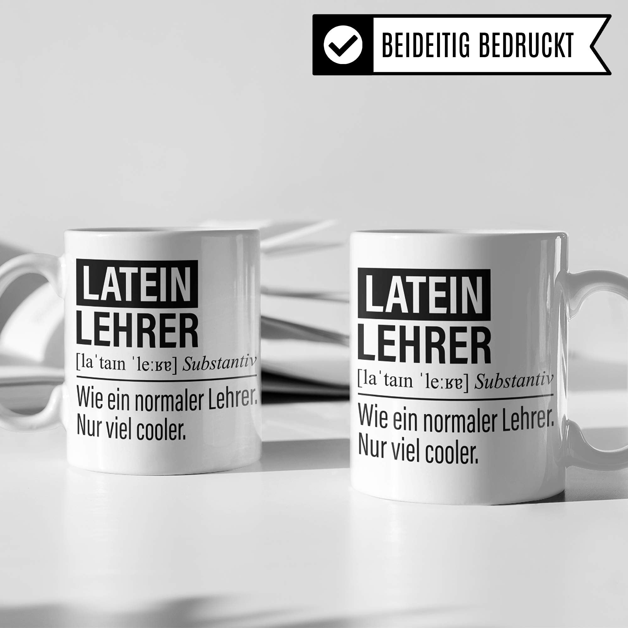 Latein Lehrer Tasse, Geschenk für Lateinlehrer, Kaffeetasse Geschenkidee Lehrer, Kaffeebecher Lehramt Schule Latein Unterricht Witz