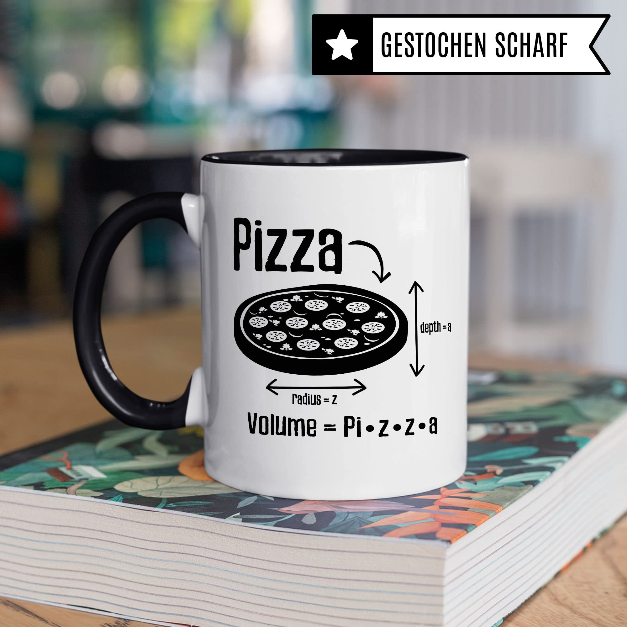 Mathe Tasse Geschenkidee Pizza Kaffeetasse Humor Witz Geschenk für Mathelehrer Mathelehrerin Kaffeebecher Mathematik Becher