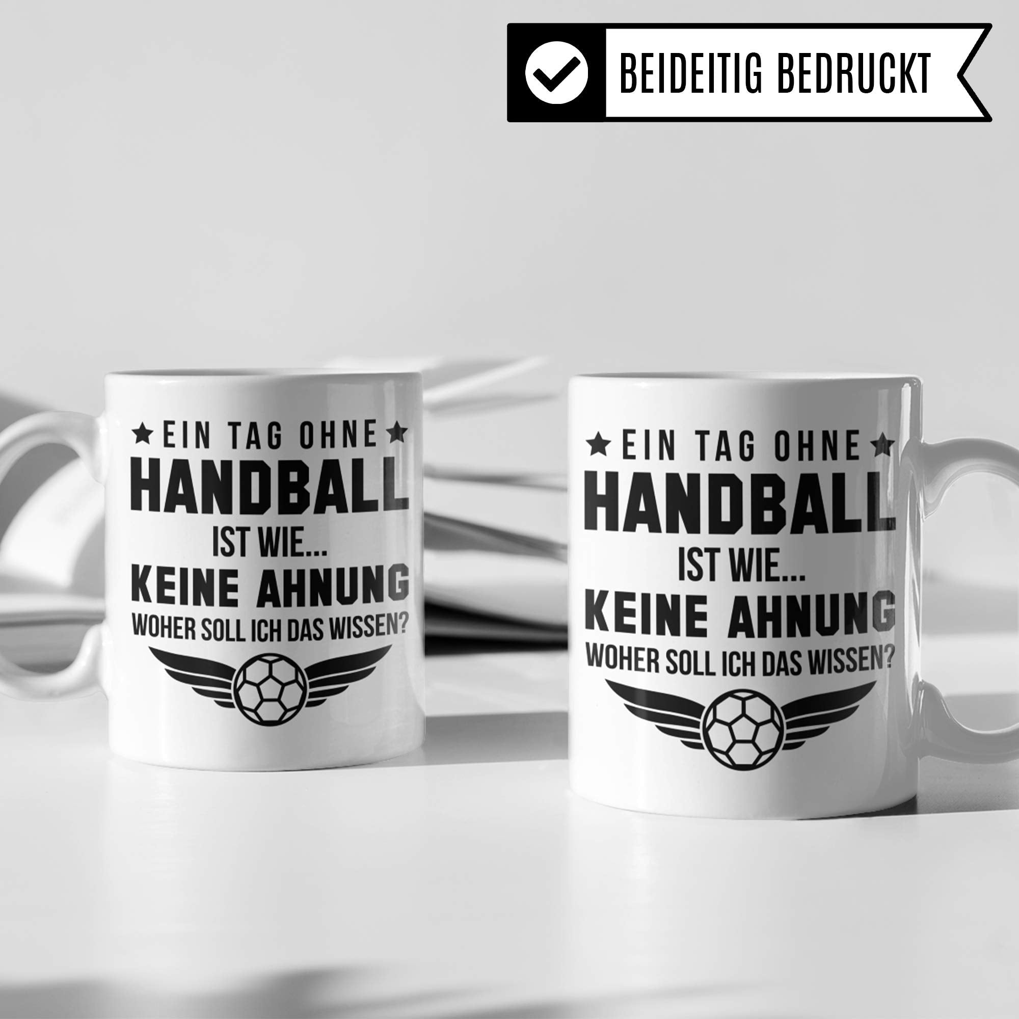 Pagma Druck Handball Tasse Geschenk, Handball Geschenkidee Spruch Becher, Handball Geschenke für Männer, Handballer Handballverein Handballmannschaft Motiv