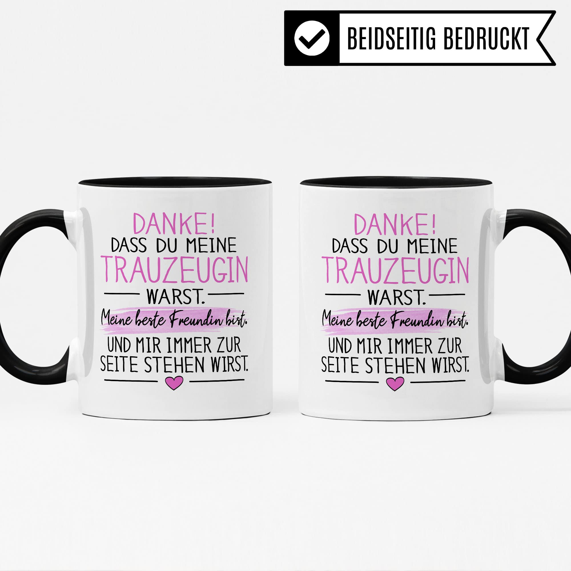 Trauzeugin Tasse DANKE! Dass du meine Trauzeugin warst Spruch Geschenk DankeschönTrauzeugin süßes Motiv schöne Geschenkidee Kaffeetasse Teebecher Hochzeit Dankesgeschenk