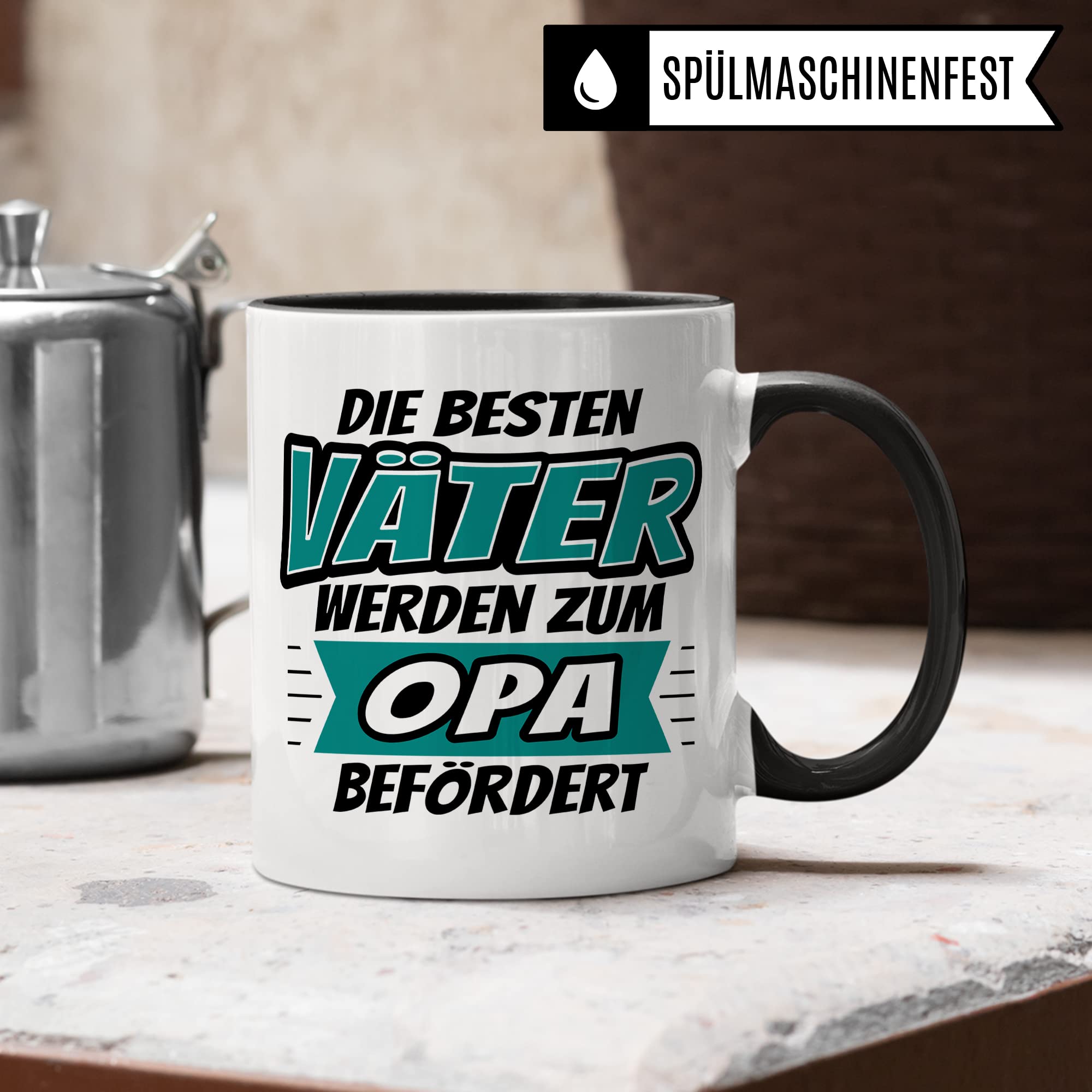 Opa Tasse Die besten Väter werden zum Opa befördert Geschenk Großvater Baby Ankündigung Spruch Enkelkinder schöner Spruch Geschenkidee Enkel Baby Reveal Kaffee-Becher