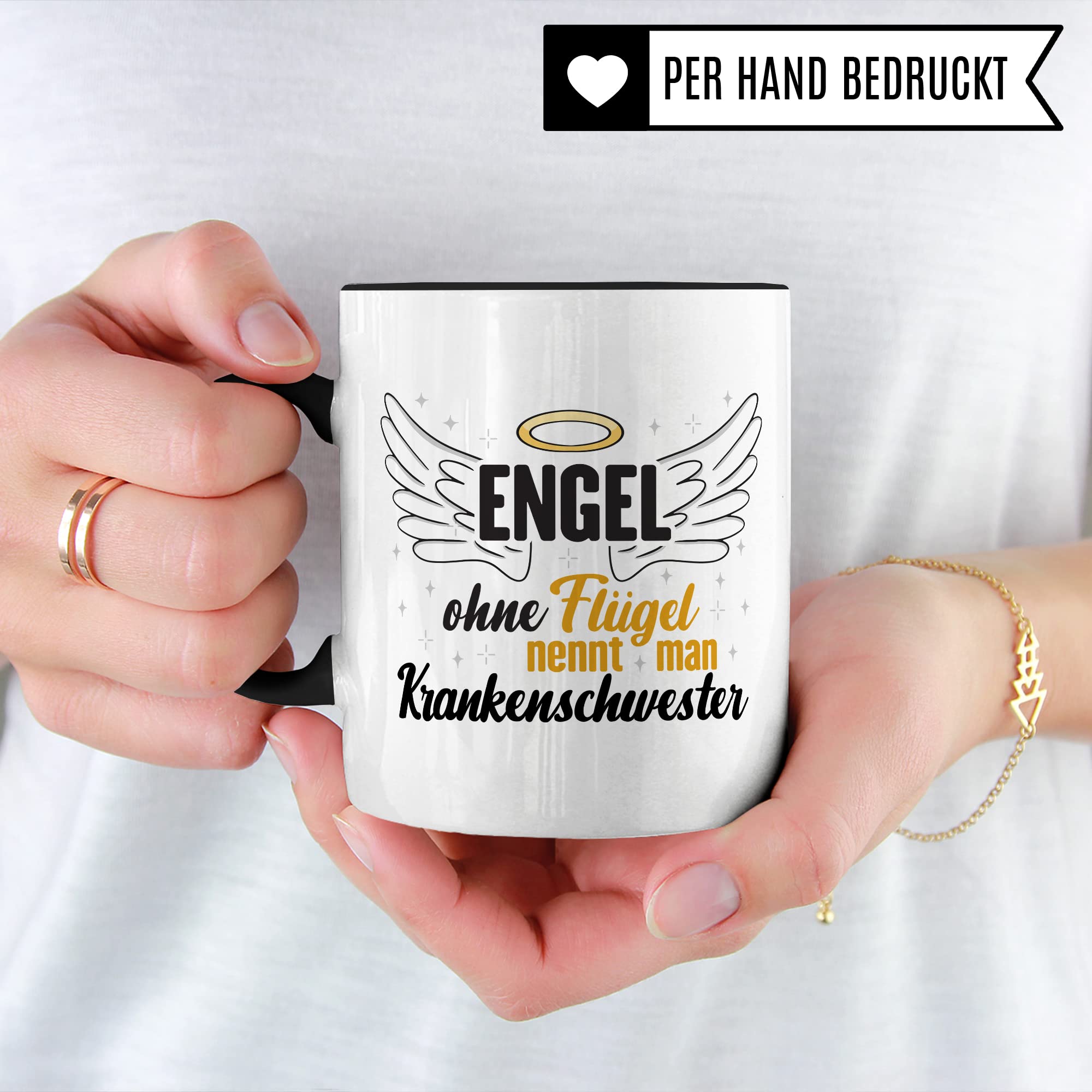 Krankenschwester Tasse, Engel ohne Flügel nennt man Krankenschwester, Krankenschwester Geschenk Medizinische Fachangestellte Arzthelferin Kaffee-Becher