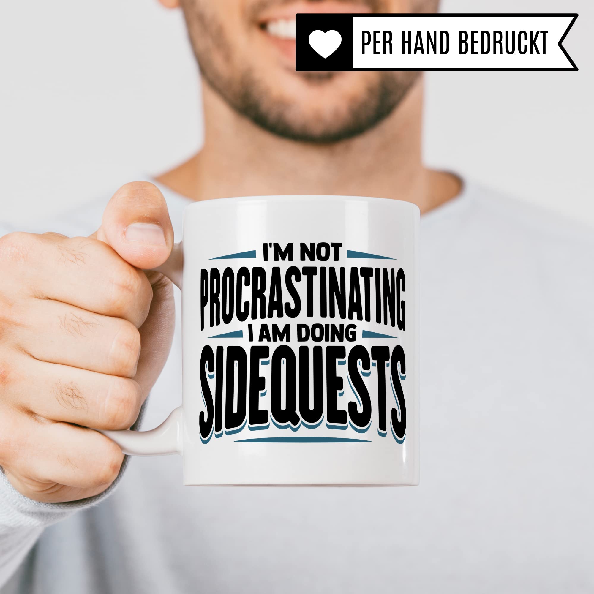 DnD Roleplay Tasse, I'm not procrastinating - I am doing Sidequests, Rollenspiel D20 Dice Geschenk, Pen & Paper Tabletop Dungeon Kaffee-Becher Geschenkidee