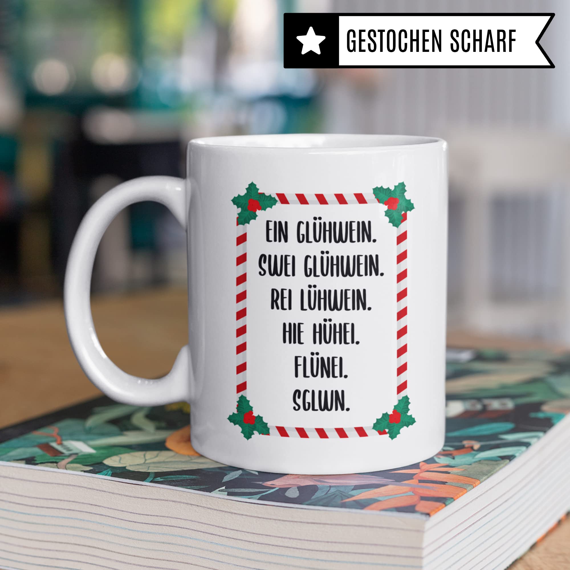 Glühwein tasse | Geschenk für die Weihnachtszeit & Advent Glühweintassen lustig Keramik | Geschenkidee Glühweinbecher mit Weihnachtsmotiv Punsch Becher