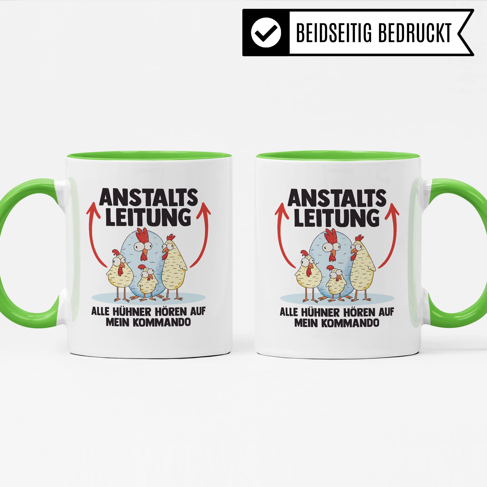 Hühner Tasse Huhn Kaffeetasse Anstaltsleitung Kaffee-Becher Hühnerhalter Geschenk Hühnerbesitzer Geschenkidee Lustig Humor Spruch