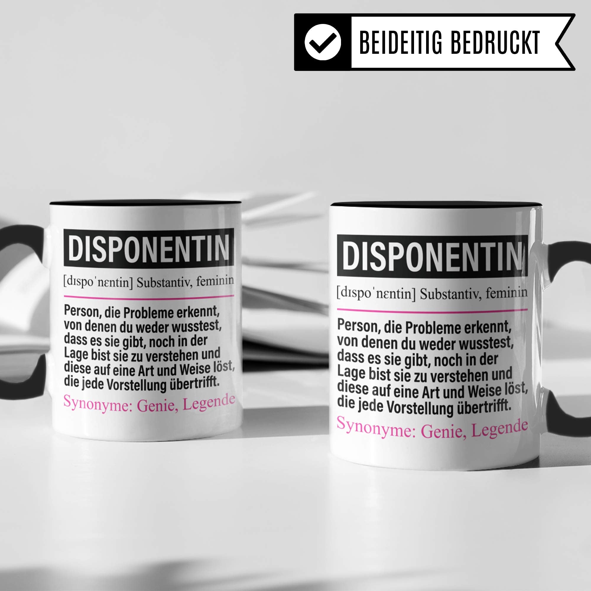 Pagma Druck Tasse Disponentin lustig, Beruf Disponentin Geschenk, Spruch Disposition Kaffeebecher Geschenkidee, Kaffeetasse Frauen Teetasse Becher