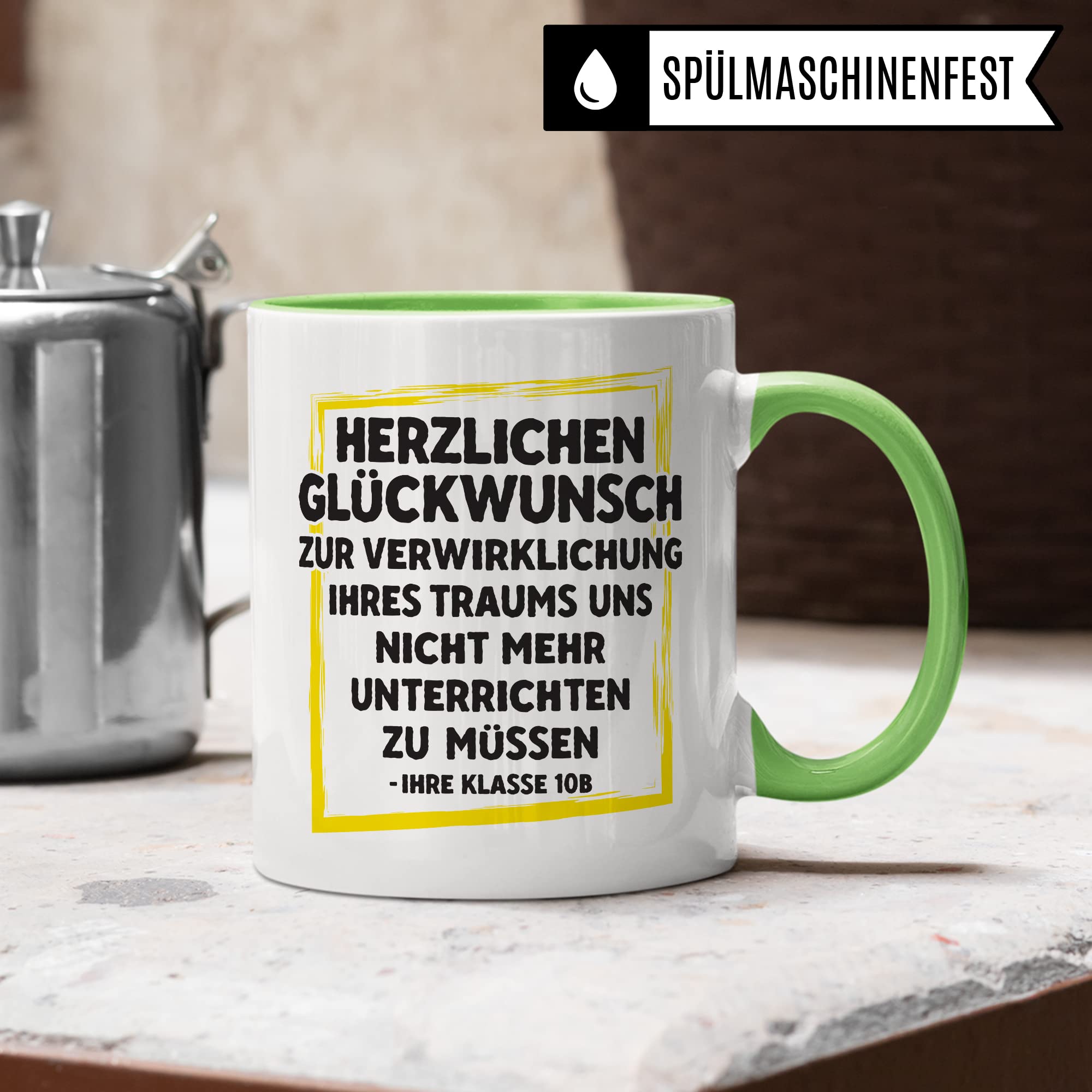 Tasse Lehrer Geschenk lustig personalisiert Lehrerin Kaffee-Tasse Geschenkidee Grundschule Tasse Abschied Abschiedsgeschenk Gymnasium Kaffee-Becher