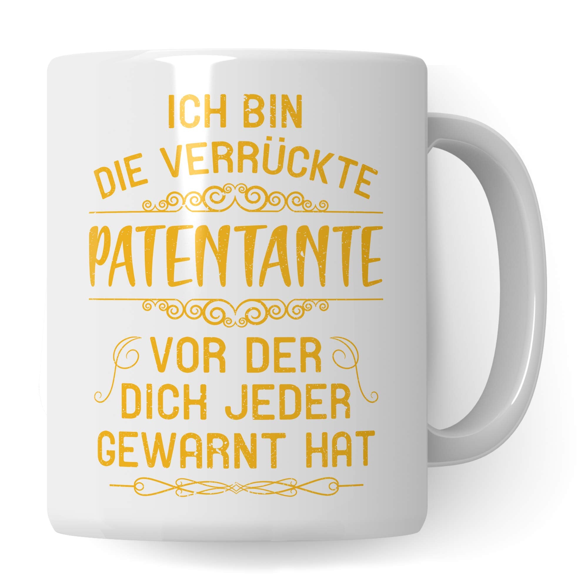 Pagma Druck Tasse Patentante lustig, Geschenk für Patentante Patensohn Patentochter Kaffeetasse, Taufpatin Fragen Becher, Patin Taufpatin Patenkind Geschenkidee Kaffeebecher