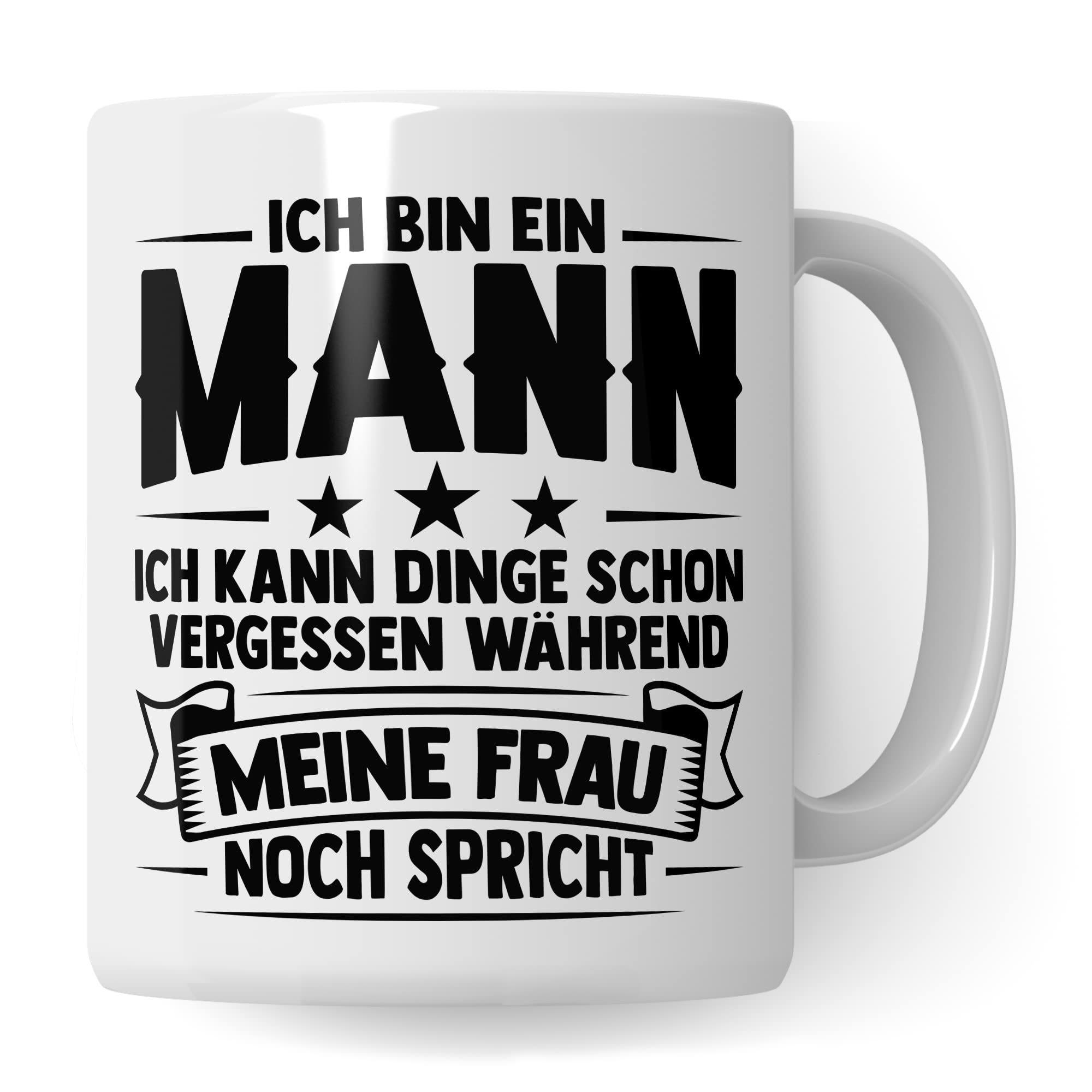 Tasse Ehemann, Ich bin ein Mann Ich kann Dinge schon vergessen während meine Frau noch spricht Geschenk Kaffee-Becher Geschenkidee Ehemänner Kaffeetasse mit Spruch lustig Teetasse