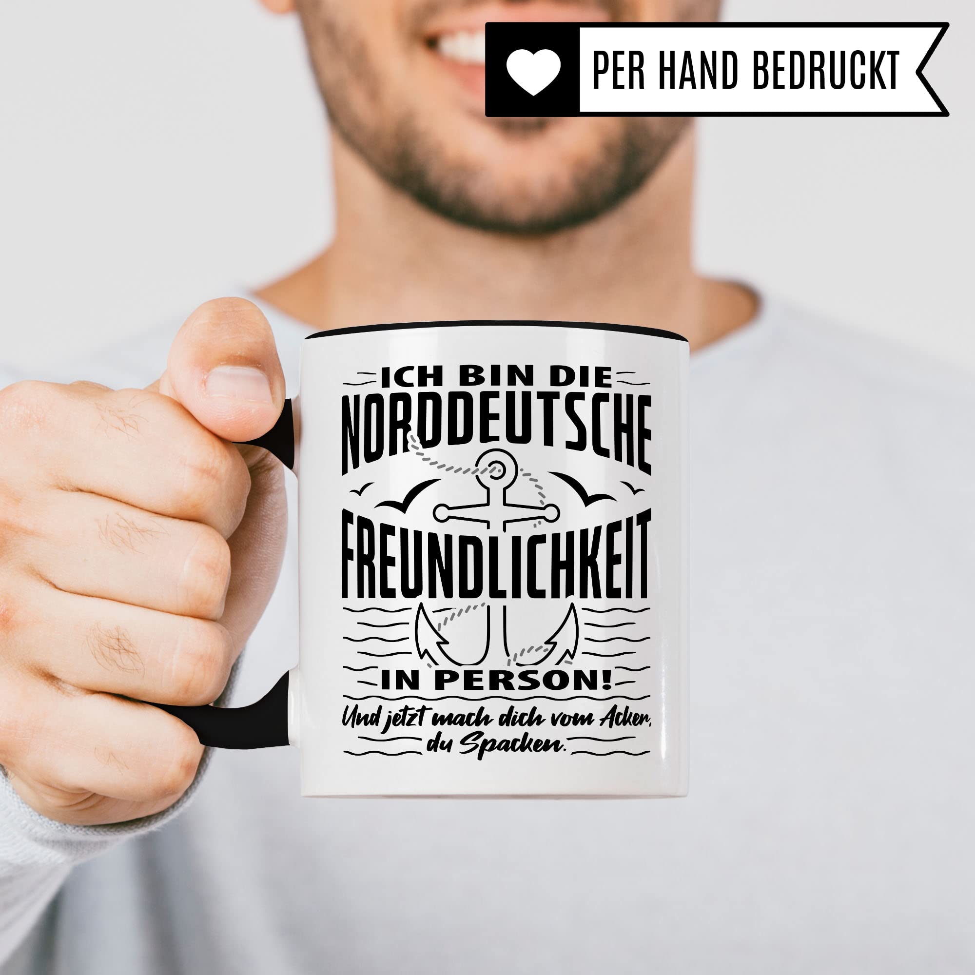 Norddeutschland Tasse Geschenkidee Kaffeetasse Humor Witz Geschenk für Norddeutsche Kaffeebecher Freundlichkeit Becher