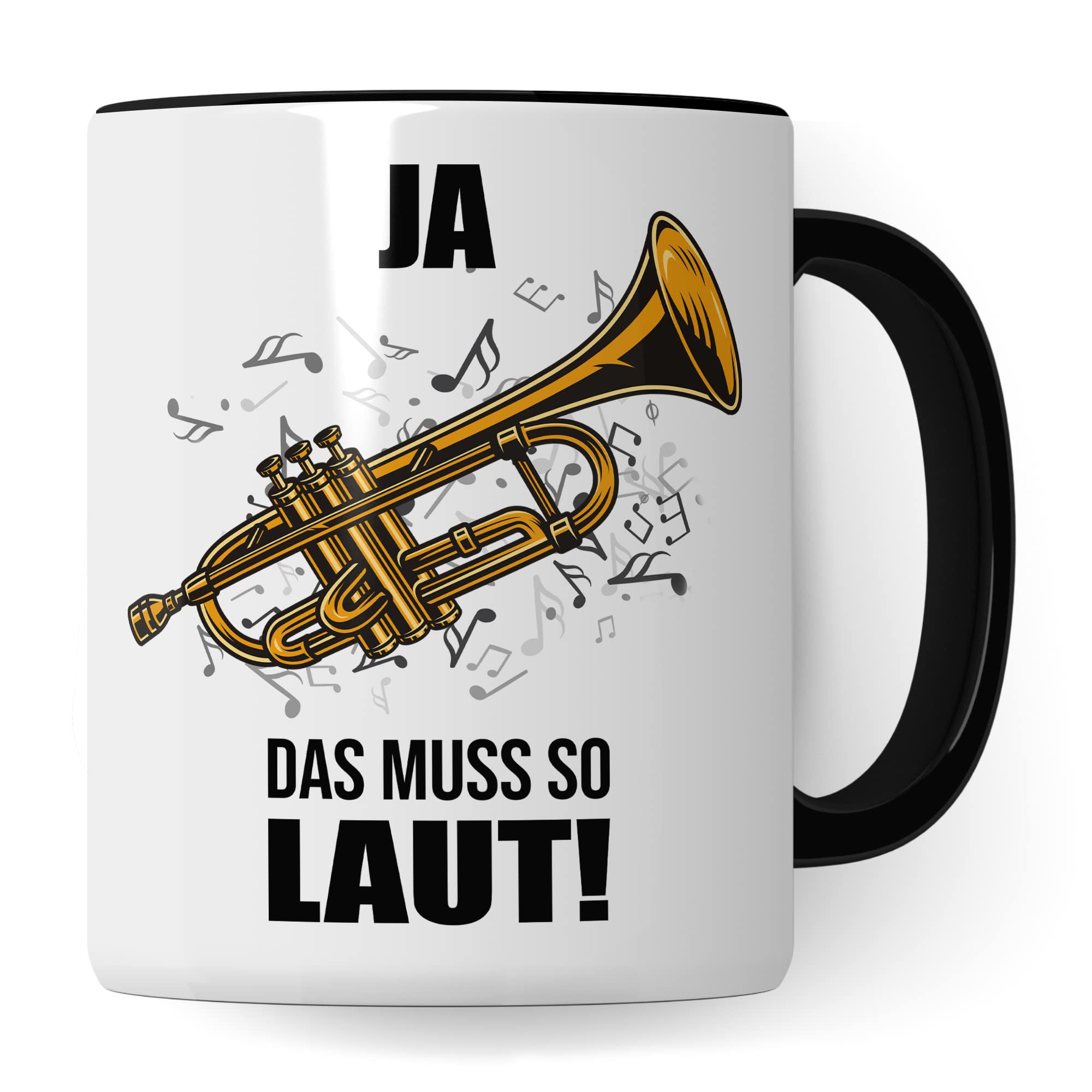 Trompete Tasse - Musik Geschenk für Trompeter - Kaffeetasse Musiker Trompetenspieler - Instrument Geschenkideen Becher Blechbläser Spruch Kaffeebecher