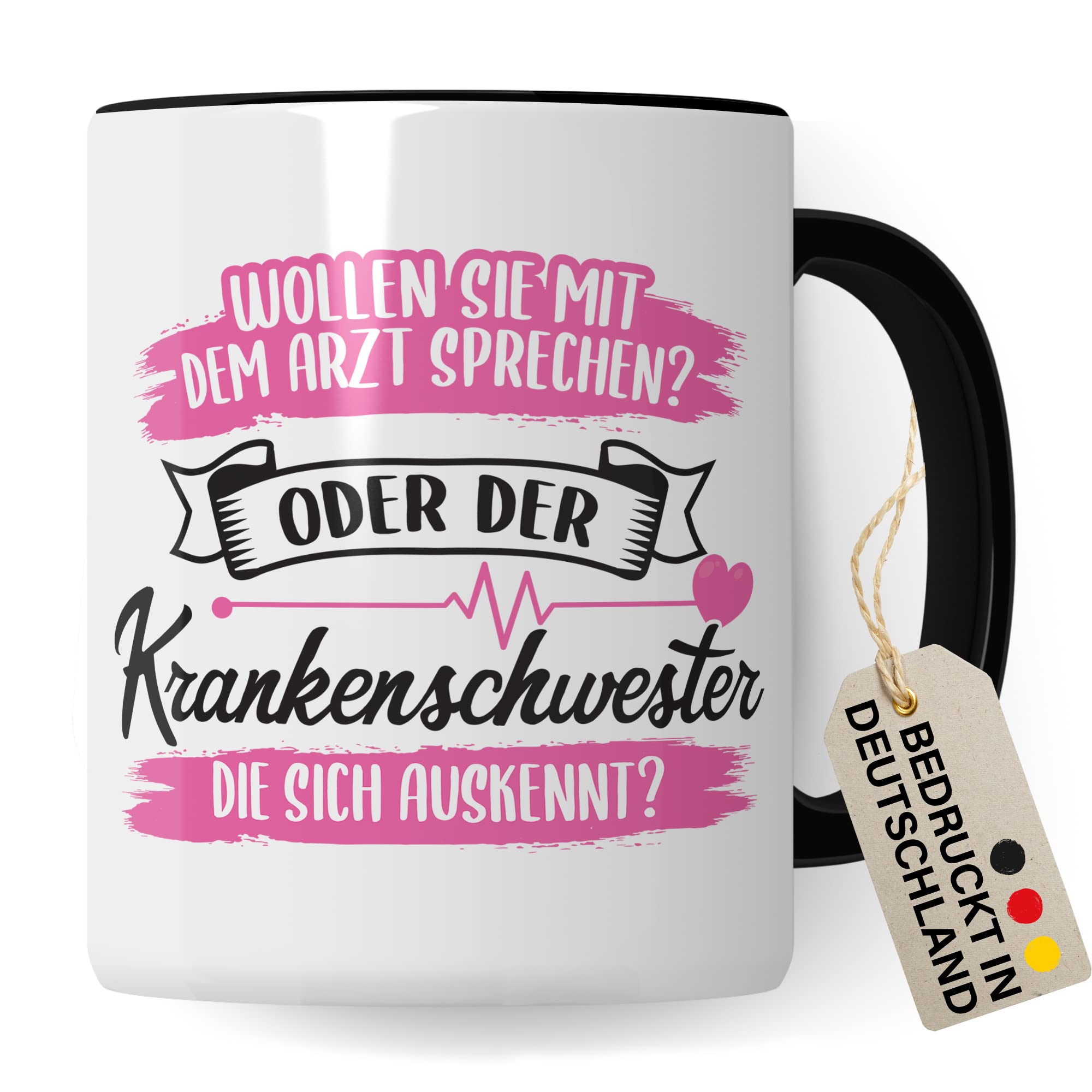 Krankenschwester Tasse - Geschenk für die Krankenschwester die sich auskennt - Krankenschwester Arzthelferin Medizinische Fachangestellte Kaffee-Becher