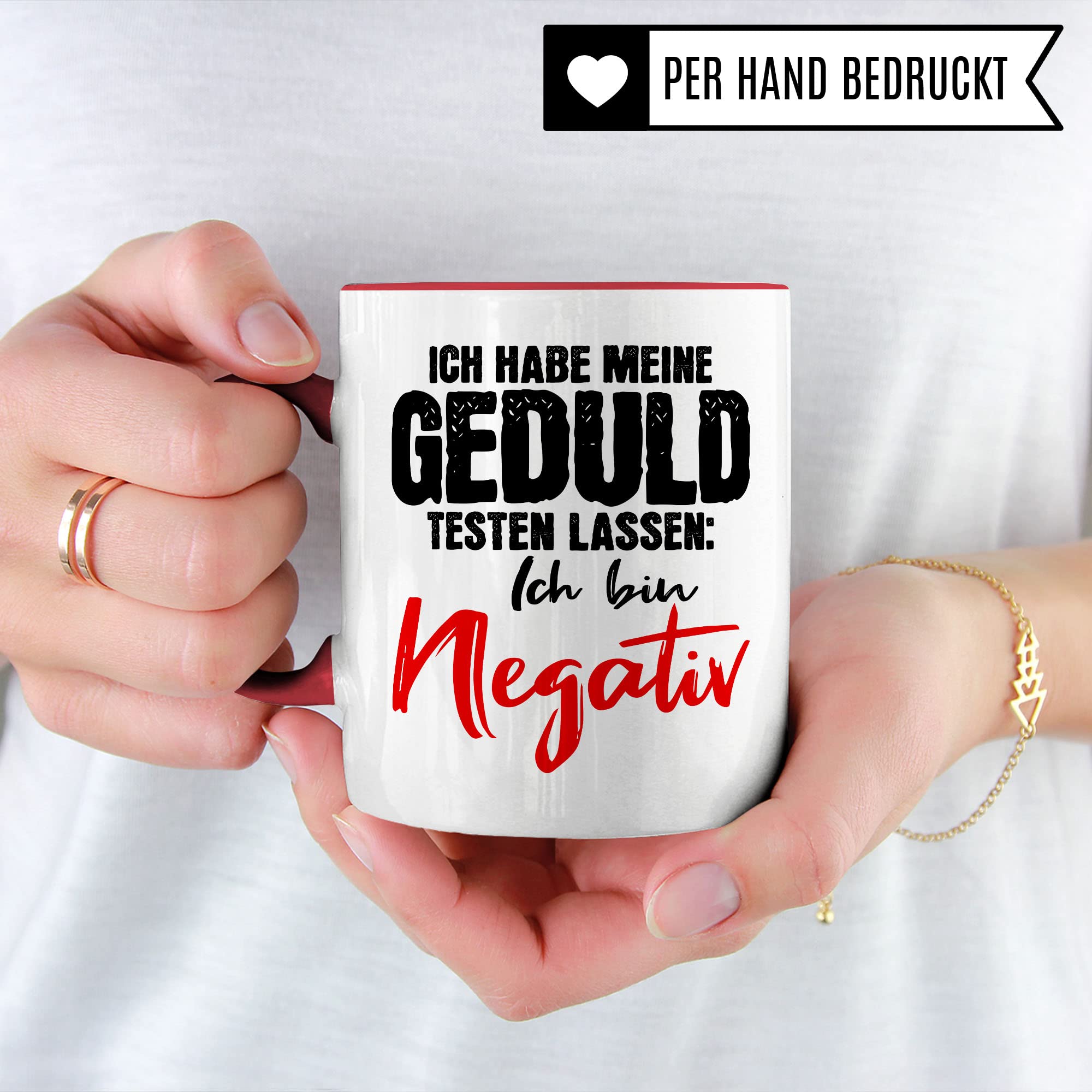 Tasse lustig: Ich habe meine Geduld testen lassen Ich bin negativ, Lustige Tasse mit Spruch, Geschenk Lehrer Kollegen Arbeiter Büro lustig, Tasse Sarkasmus sarkastische Spruch Tasse Witz