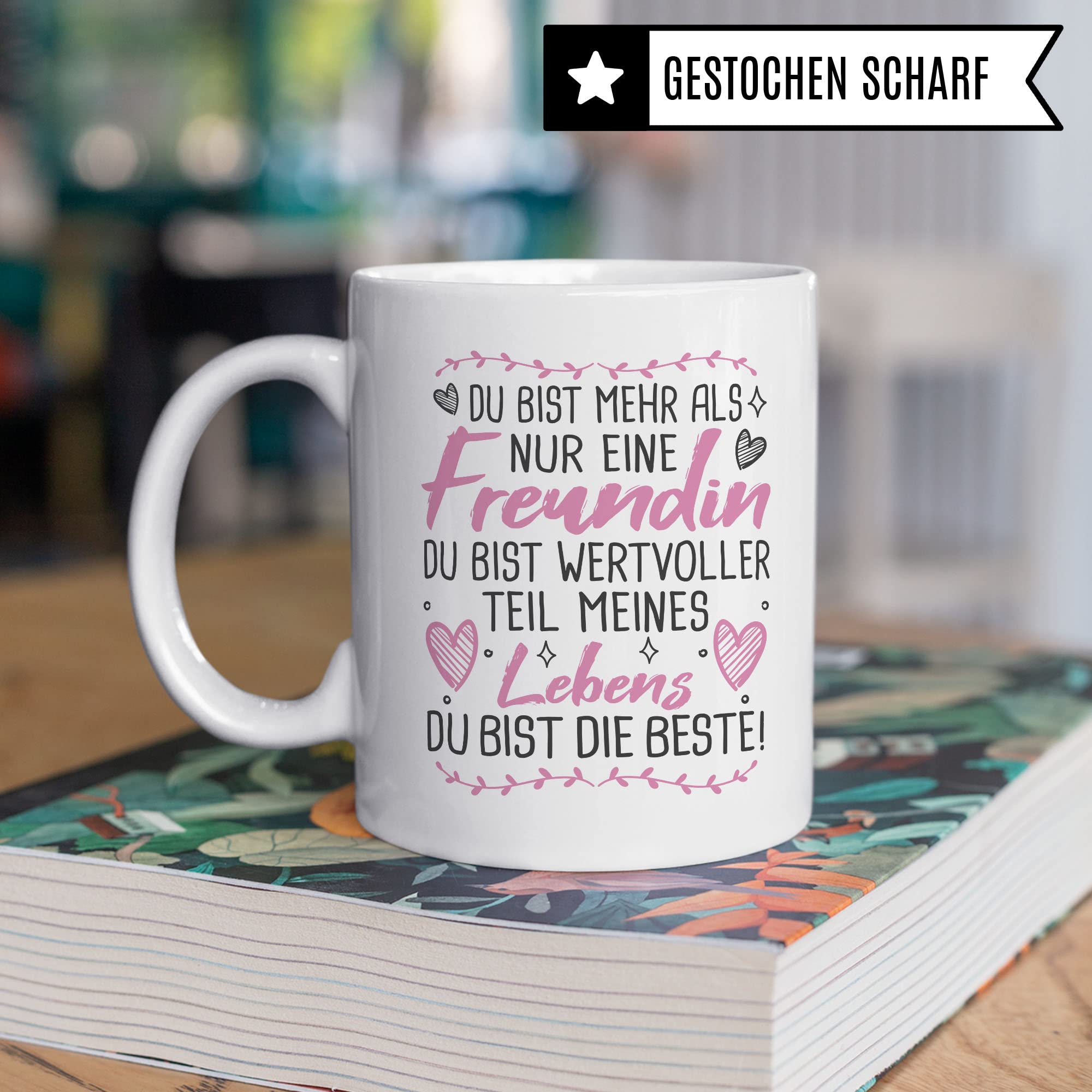 Freundin Tasse Freundinnen Kaffeetasse Freundschaft Kaffee-Becher Frauen Beste Freundin Geschenk-Idee wichtiger Teil die Beste