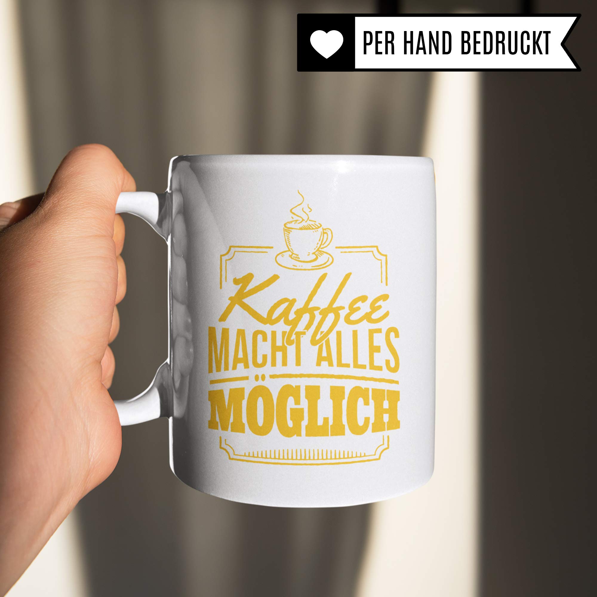 Tasse Kaffee Spruch, Geschenk Kaffeeliebhaber lustig, Kaffeetasse Spruch, Geschenkidee Kaffeebecher Kaffeetrinker, Becher Motiv Coffeee Witz