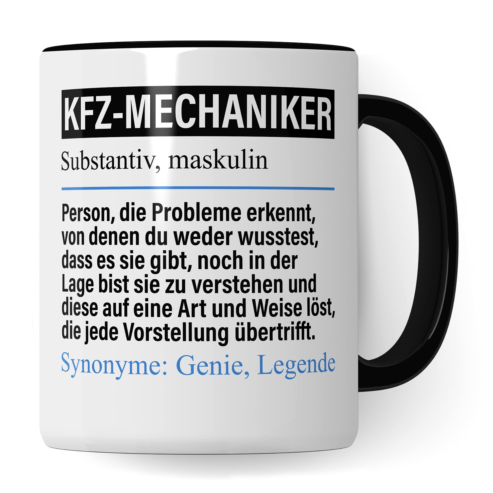 KFZ-Mechaniker Tasse lustig, KFZ Mechaniker Geschenk Beruf, Spruch Automachaniker Geschenkidee, Kaffeetasse Beruf KFZ Mechatroniker Autoschrauber Kaffeebecher Teetasse Becher