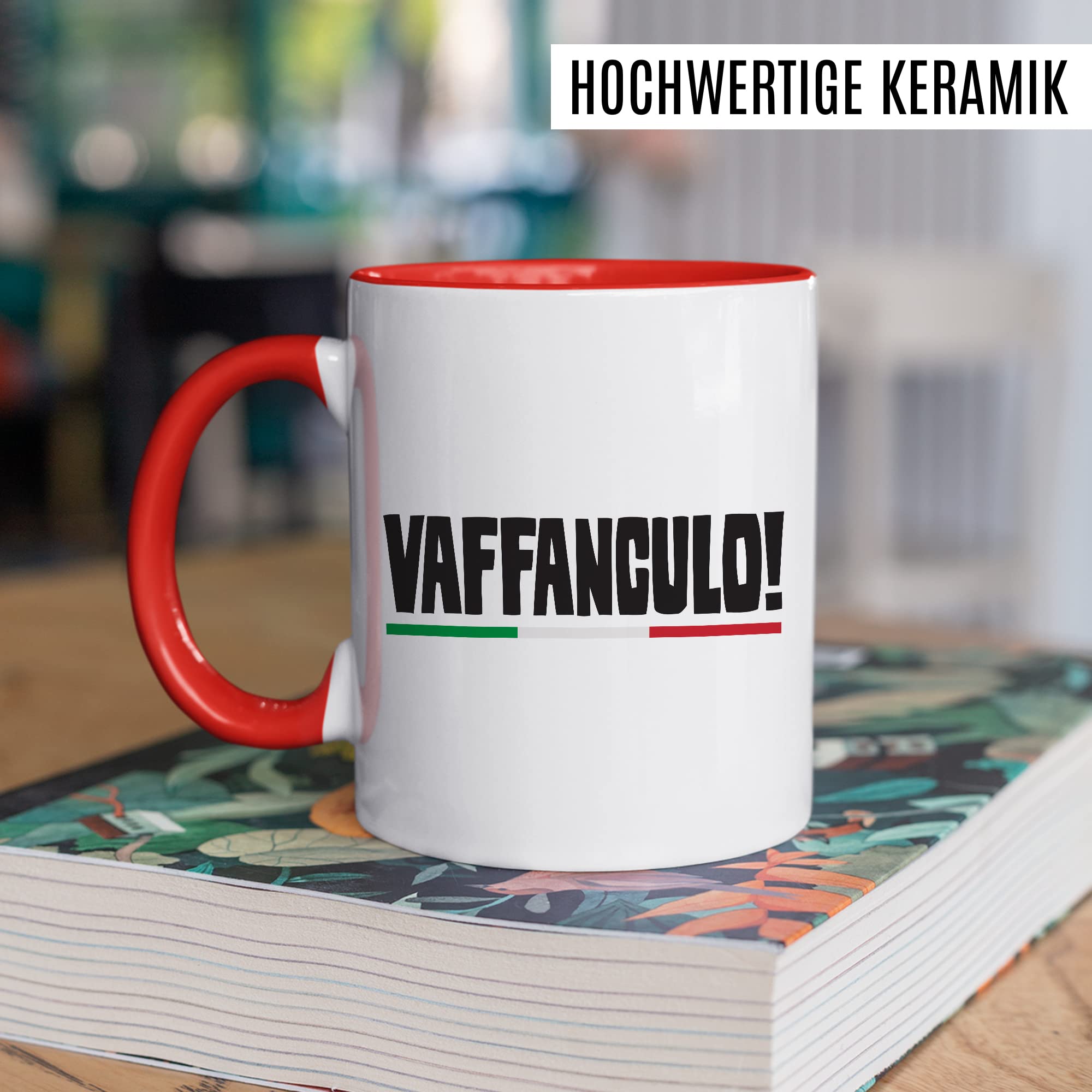 Vaffanculo Tasse lustige Kaffeetasse mit Spruch italienisch Kaffee-Becher Italienern Witz Vaffanculo Geschenkidee Italiener Italienerin Geschenk Italien italienisch Sarkasmus Schimpfwort Beleidigung Sprache