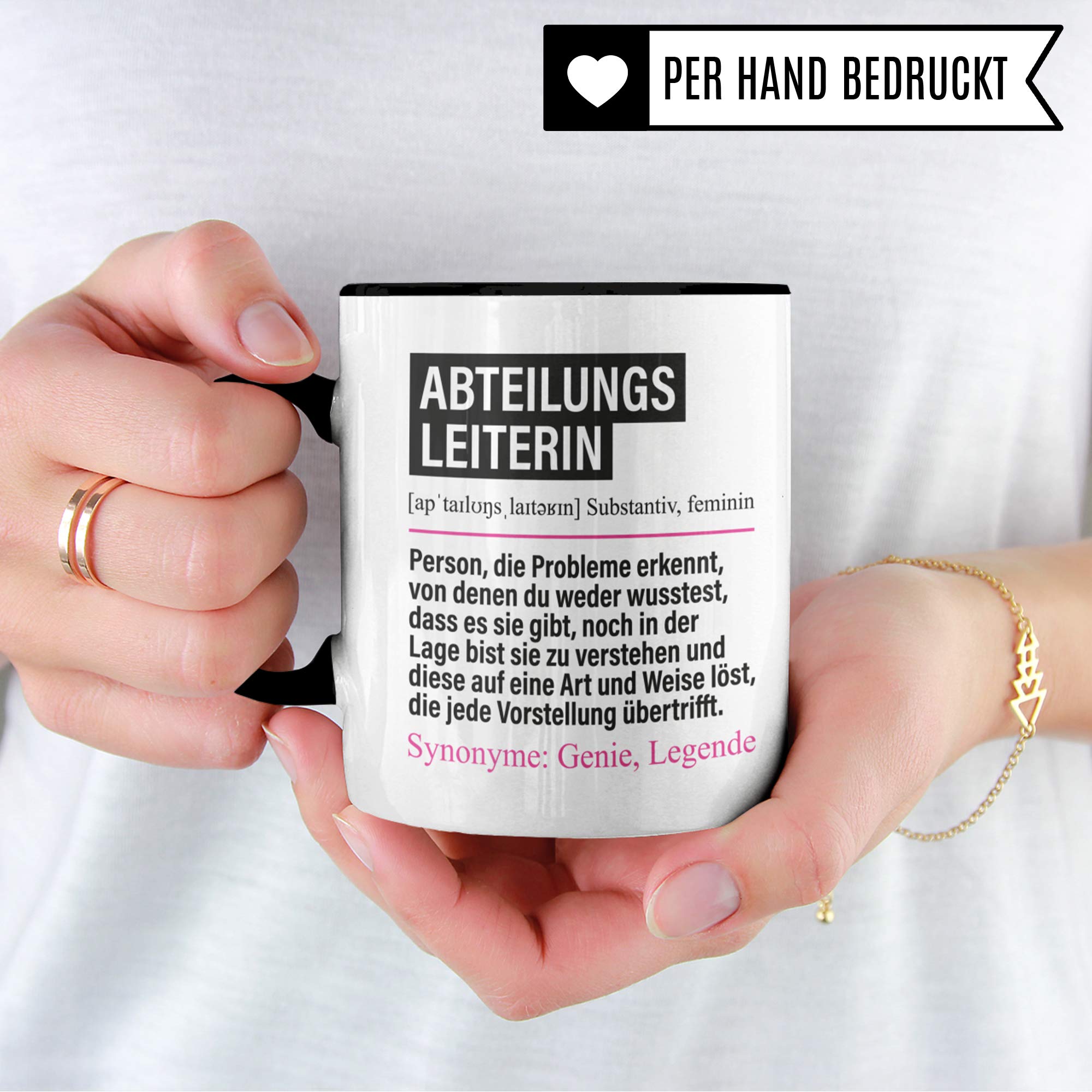 Pagma Druck Tasse Abteilungsleiterin lustig, Abteilungsleiterin Geschenk, Spruch Führungskraft Geschenkidee, Kaffeetasse Firma Abteilungsleitung Kaffeebecher Teetasse Abteilung Frauen Becher