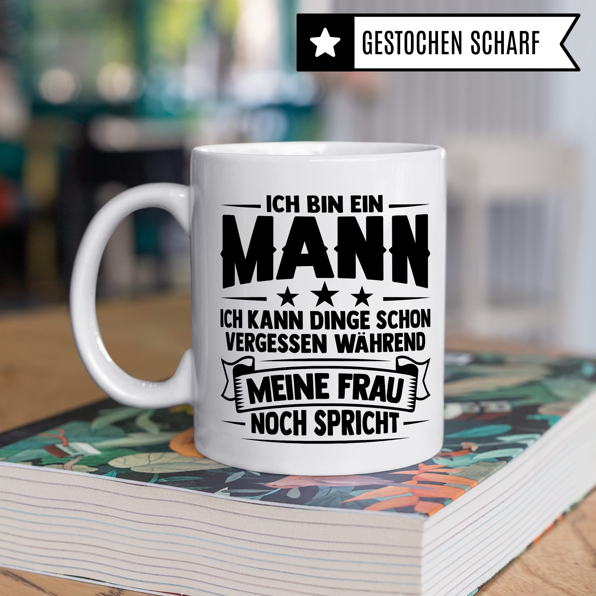 Tasse Ehemann, Ich bin ein Mann Ich kann Dinge schon vergessen während meine Frau noch spricht Geschenk Kaffee-Becher Geschenkidee Ehemänner Kaffeetasse mit Spruch lustig Teetasse