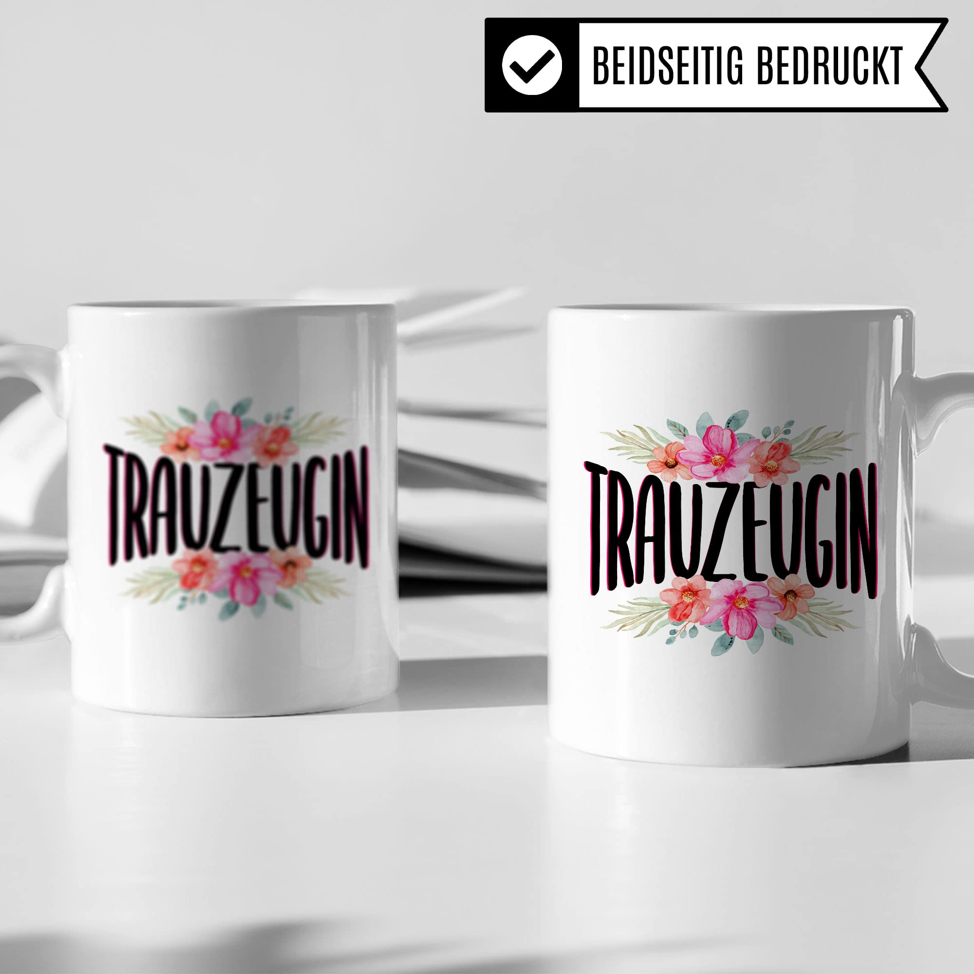 Trauzeugin fragen Tasse Geschenk Trauzeugin süßes Trauzeugin-Motiv schöne Geschenkidee Kaffeetasse Teebecher Hochzeit