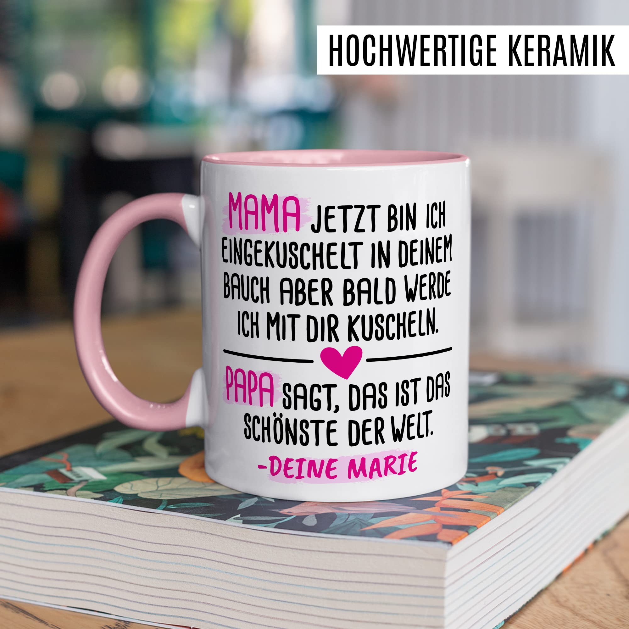 Tasse für Mama / Papa mit "dein Bäuchlein" Motiv - Geschenk für werdende Mütter & Väter