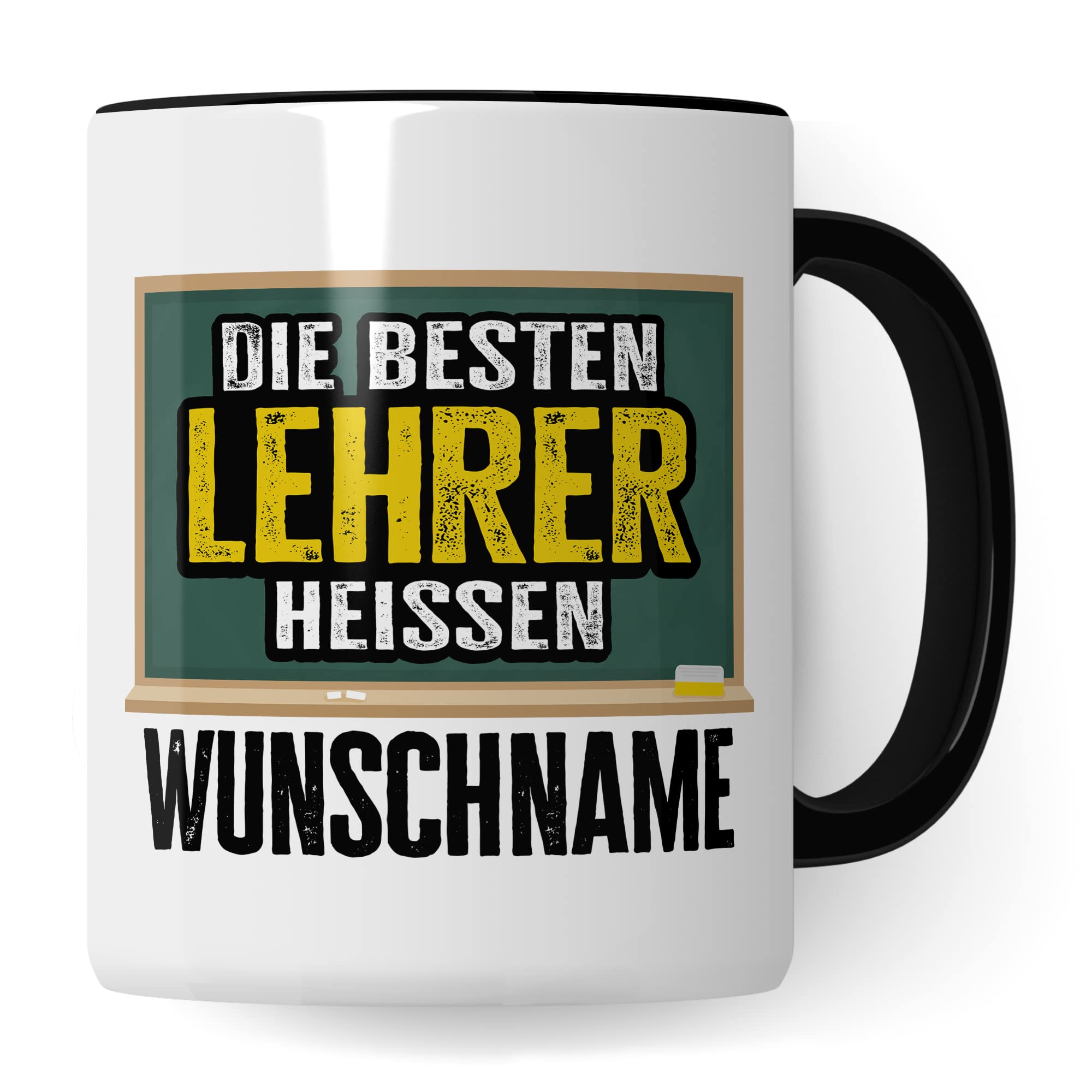 Bester Lehrer Tasse mit Spruch Geschenk Kaffee-Tasse personalisiert mit Namen Kaffee-Becher Lehrer lustig Geschenkidee Lehrerin personalisierbar Abschied Abschiedsgeschenk