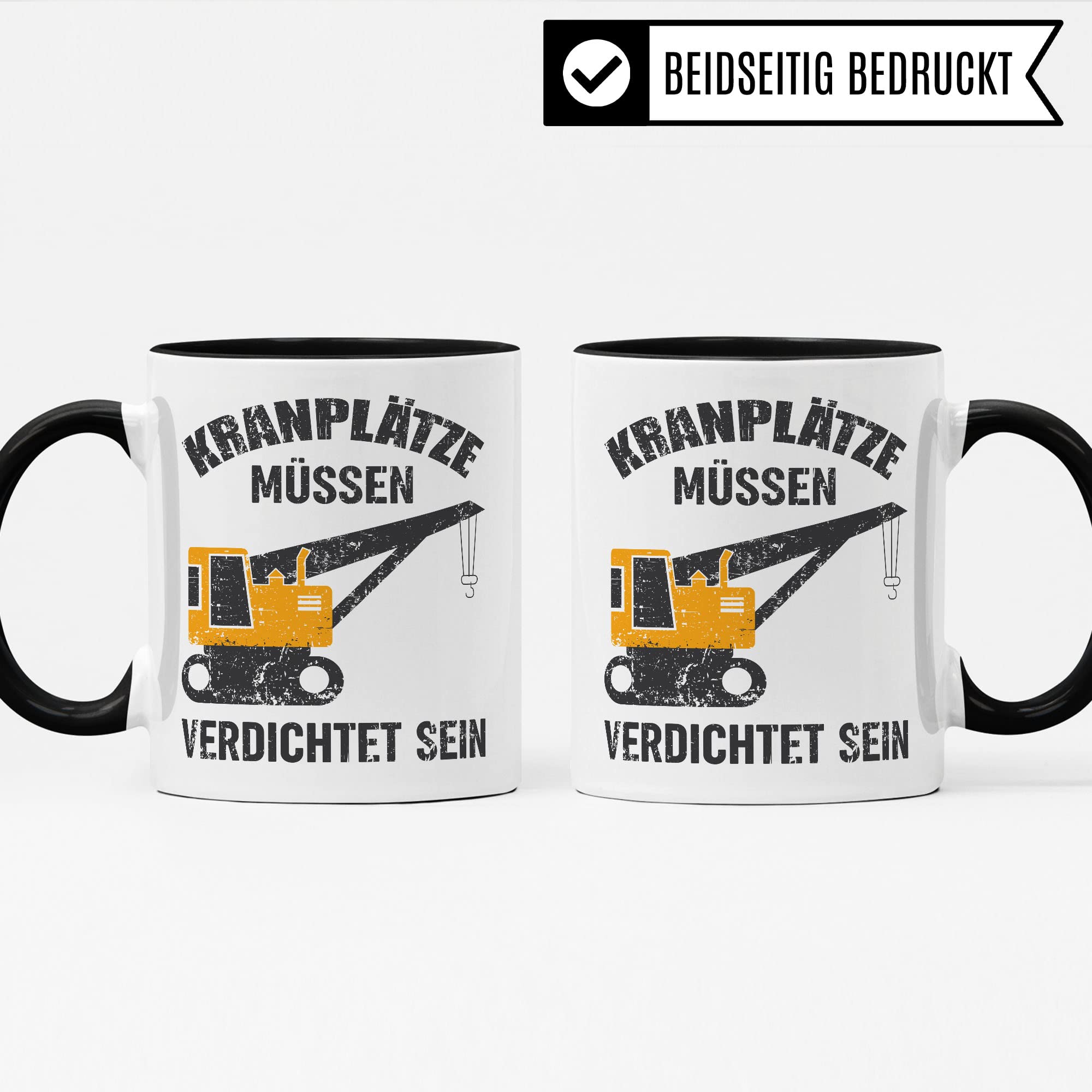 Baustellen Tasse, Bauarbeiter Spruch lustig, Männer Kaffeetasse Geschenkidee, Kranfahrer Kaffeebecher, Bagger Becher, Humor Witz Geschenk für Baustelle