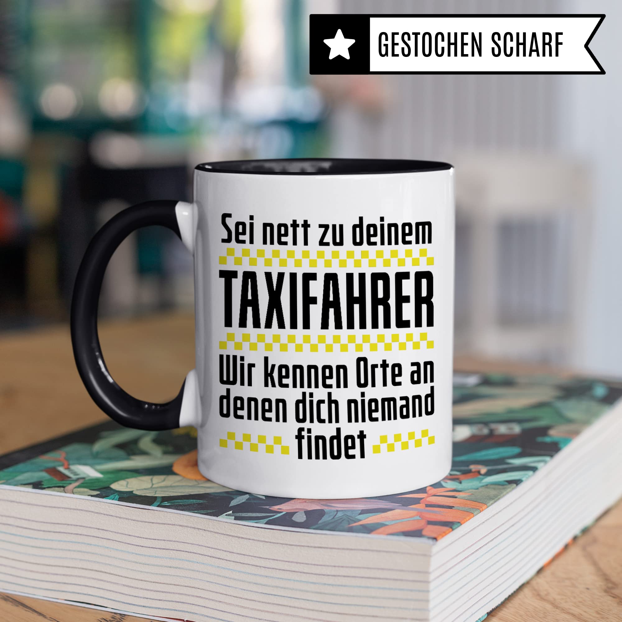 Taxi Tasse, Taxifahrer lustiger Spruch Geschenkidee Kaffeetasse, Taxi Geschenk Humor Taxichauffeur Teetasse Becher Kaffeebecher