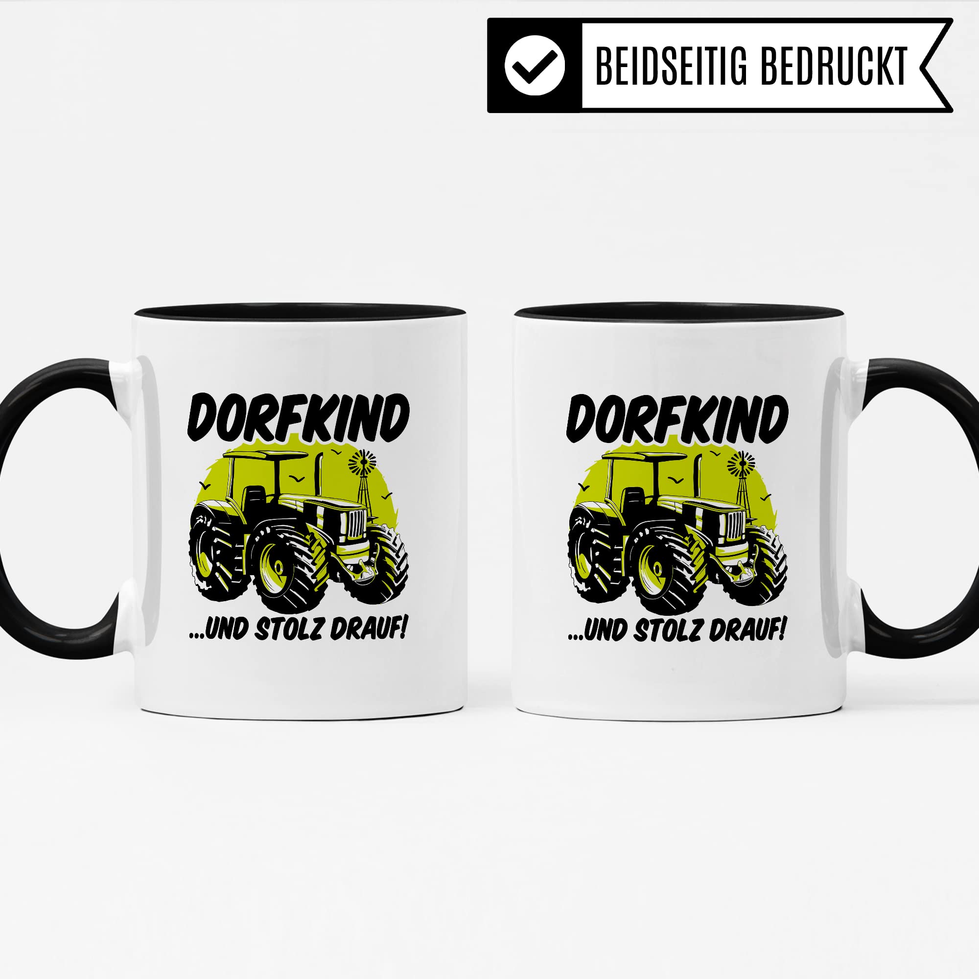 Tasse Dorfkind Geschenk, DORFKIND…UND STOLZ DRAUF Geschenkidee Dorfkinder Kaffeetasse mit Spruch lustig Kaffee-Becher Teetasse ländlich Humor Witztasse