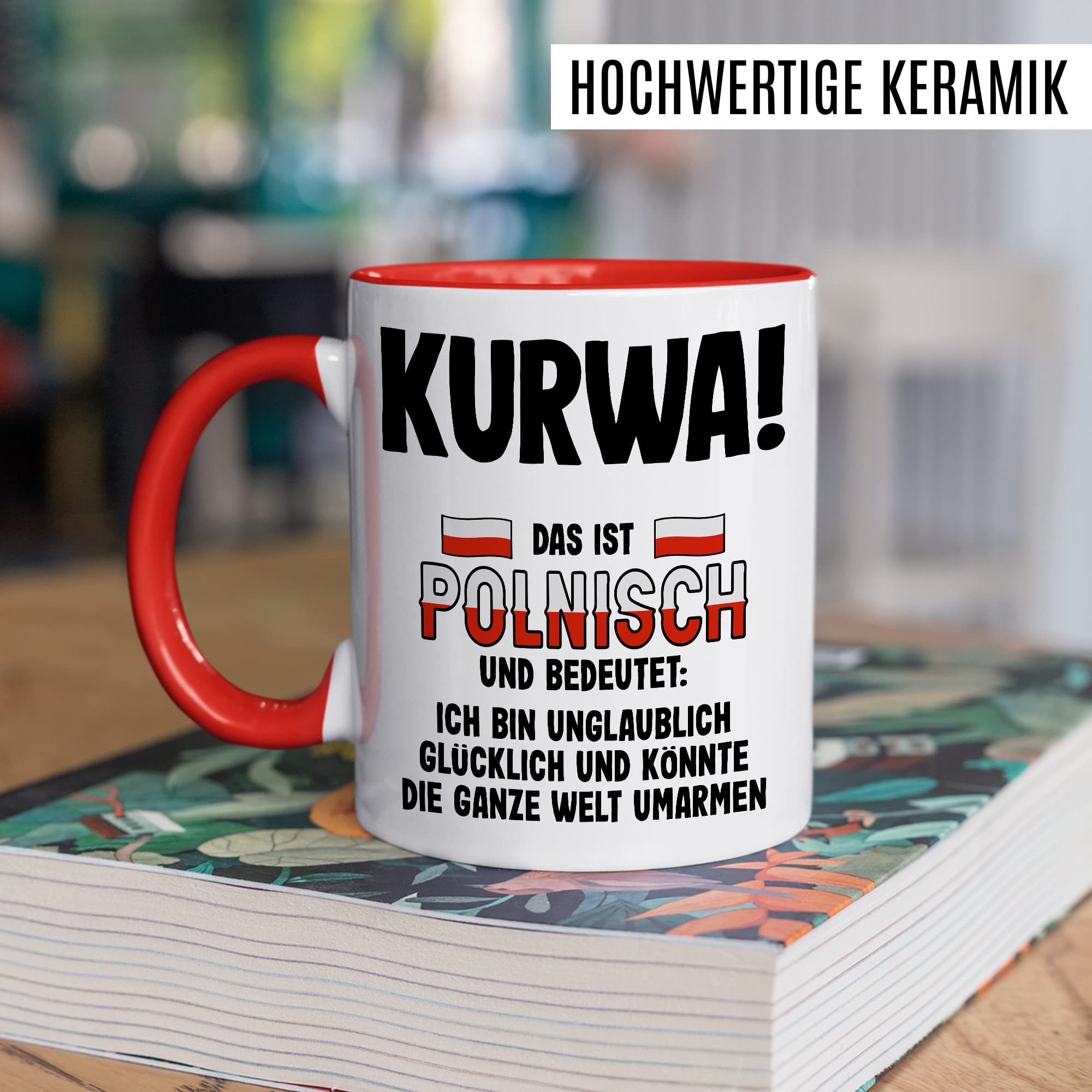 Kurwa Tasse lustige Kaffeetasse mit Spruch polnisch Kaffee-Becher Polen Witz kurwa mac Geschenkidee Pole Polin Geschenk Ostblock falsche Übersetzung Deutsch-Polnisch Sarkasmus