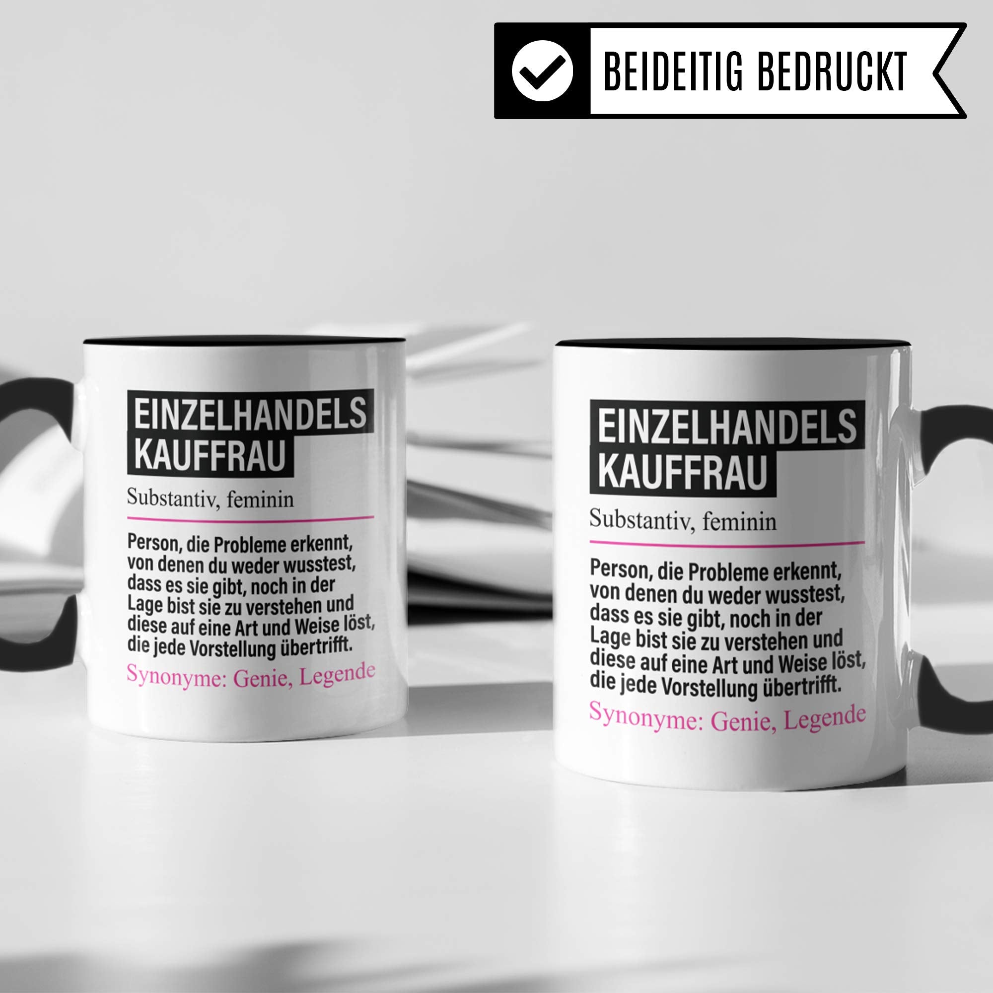 Pagma Druck Tasse Einzelhandelskauffrau lustig, Einzelhandelskauffrau Geschenk, Spruch Kauffrau im Einzelhandel Kaffeebecher Geschenkidee, Kaffeetasse Beruf Ausbildung Teetasse Becher