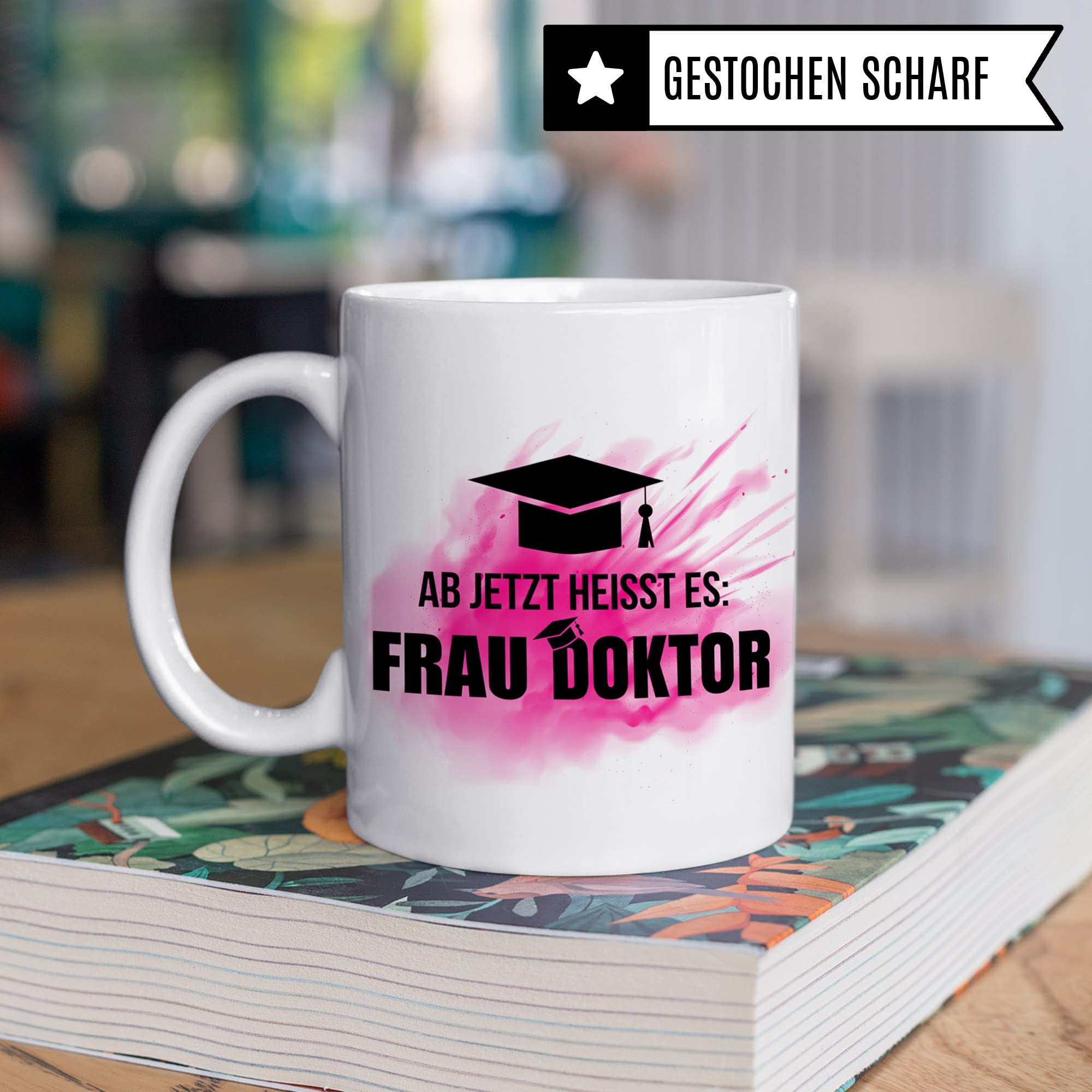 Doktor Tasse - Doktortitel Geschenkidee zur Doktorarbeit Promotion - Kaffebecher mit Spruch lustig Geschenk - Kaffeetasse promoviert Dissertation Dr. Teetasse